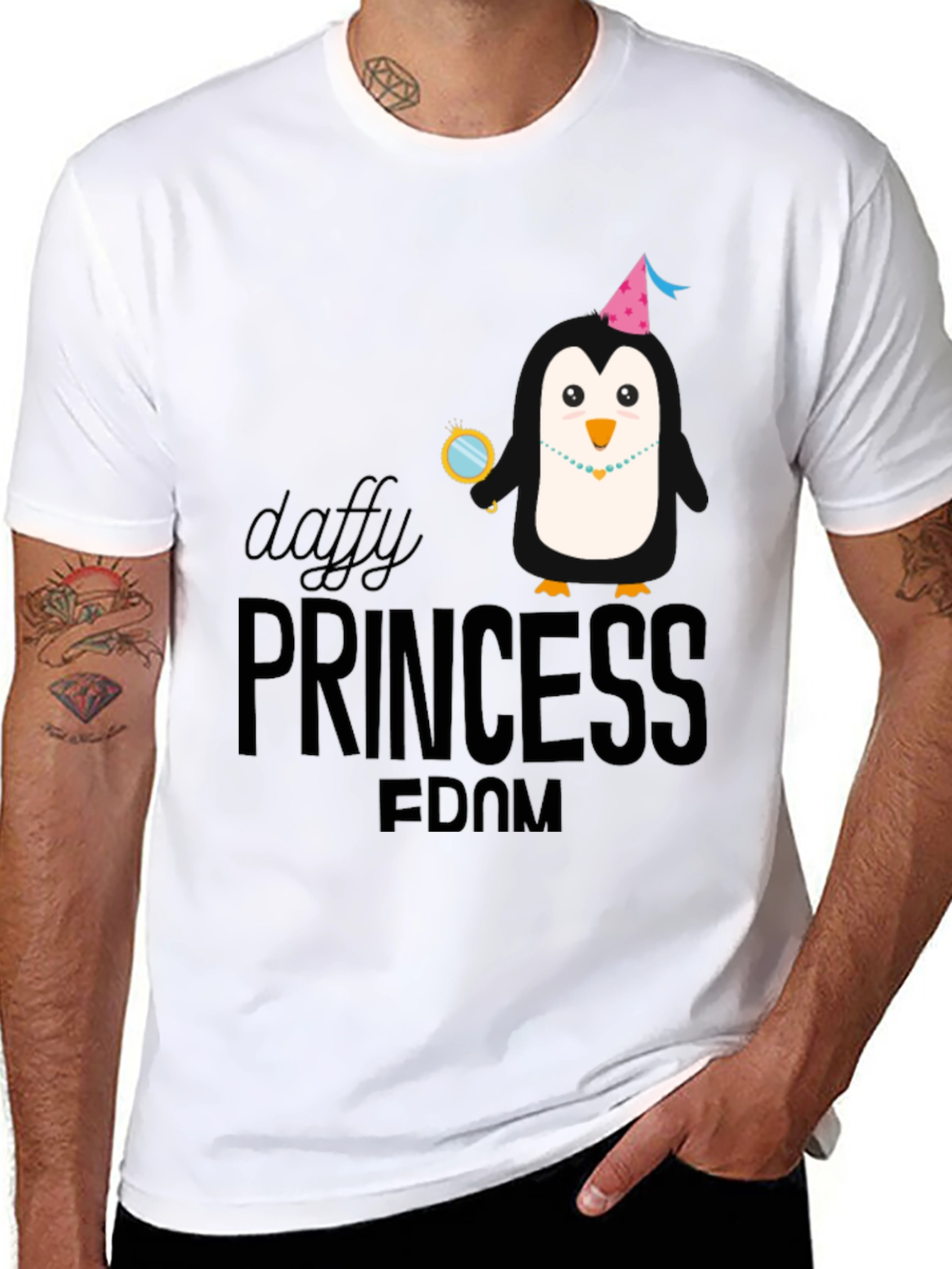 Daffy Princess Penguin T-Shirt - Black