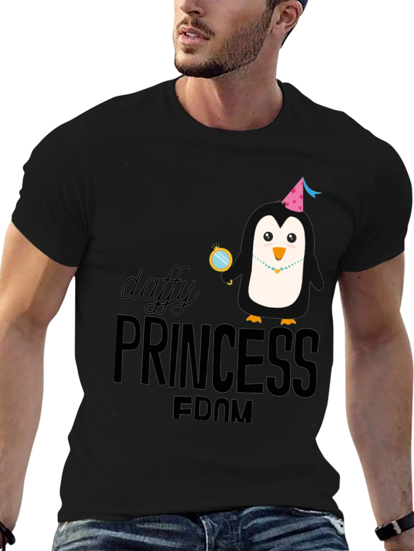 Daffy Princess Penguin T-Shirt - Black