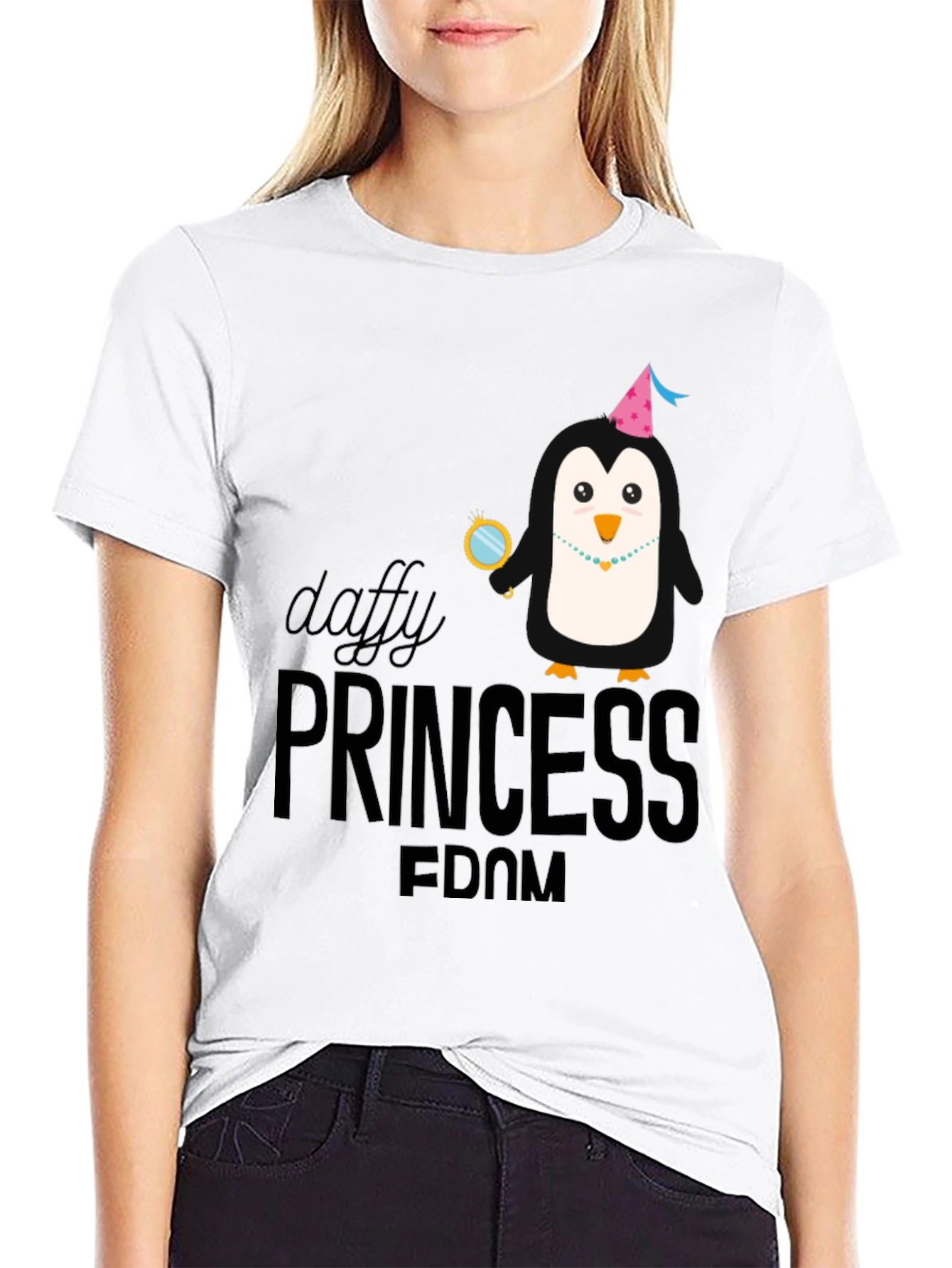 Daffy Princess Penguin T-Shirt - Black