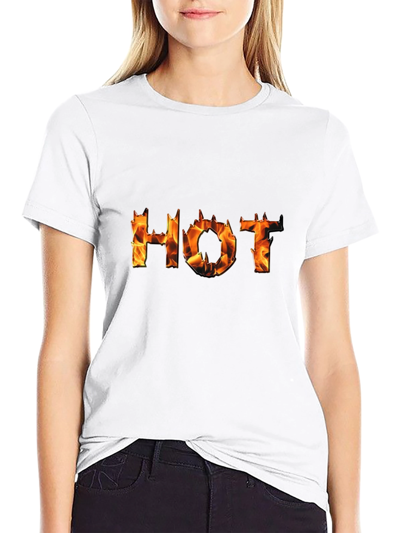 Hot Flame Graphic Black T-Shirt