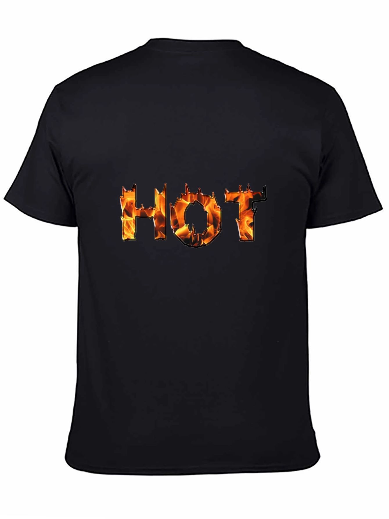 Hot Flame Graphic Black T-Shirt