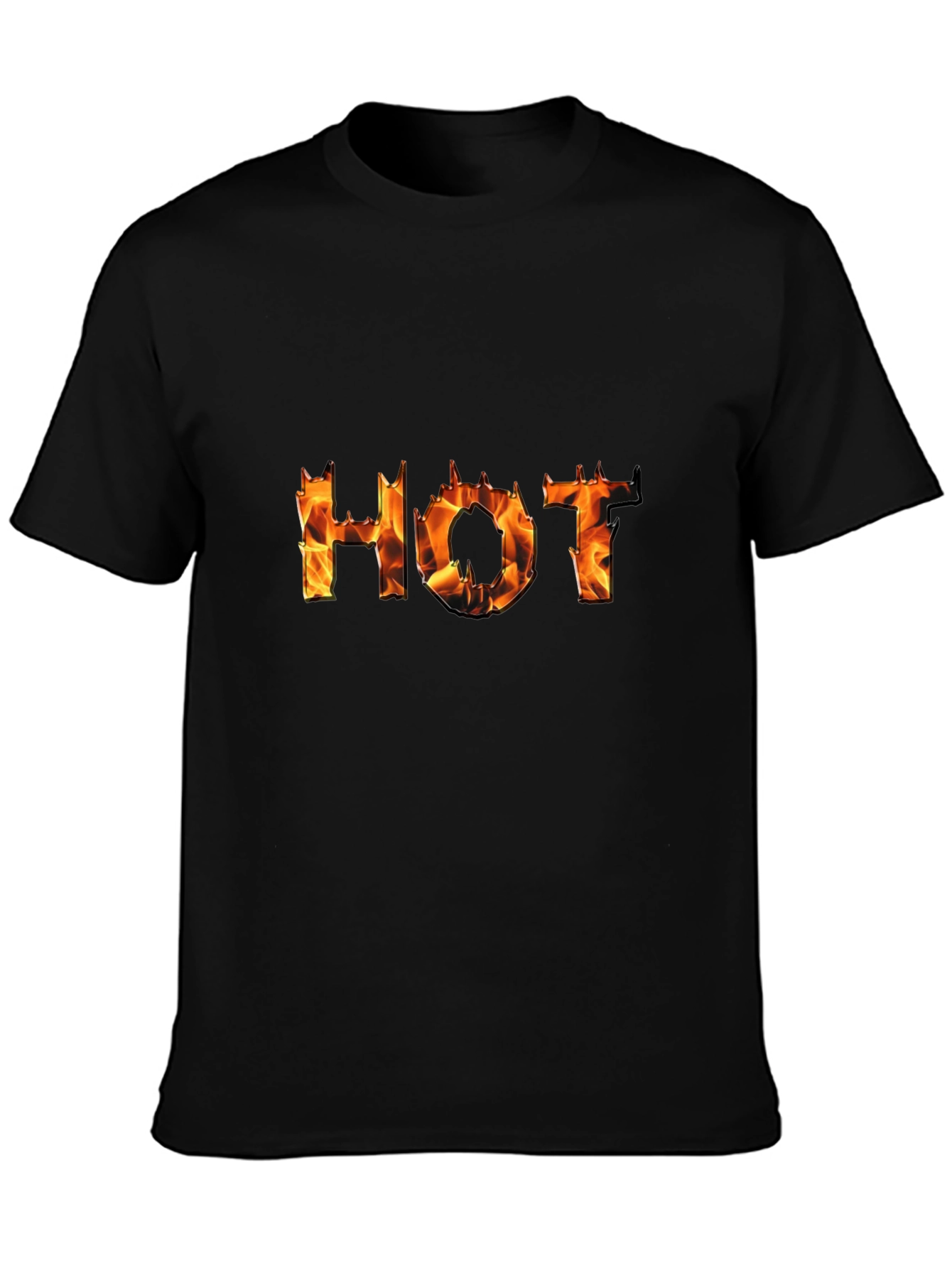 Hot Flame Graphic Black T-Shirt