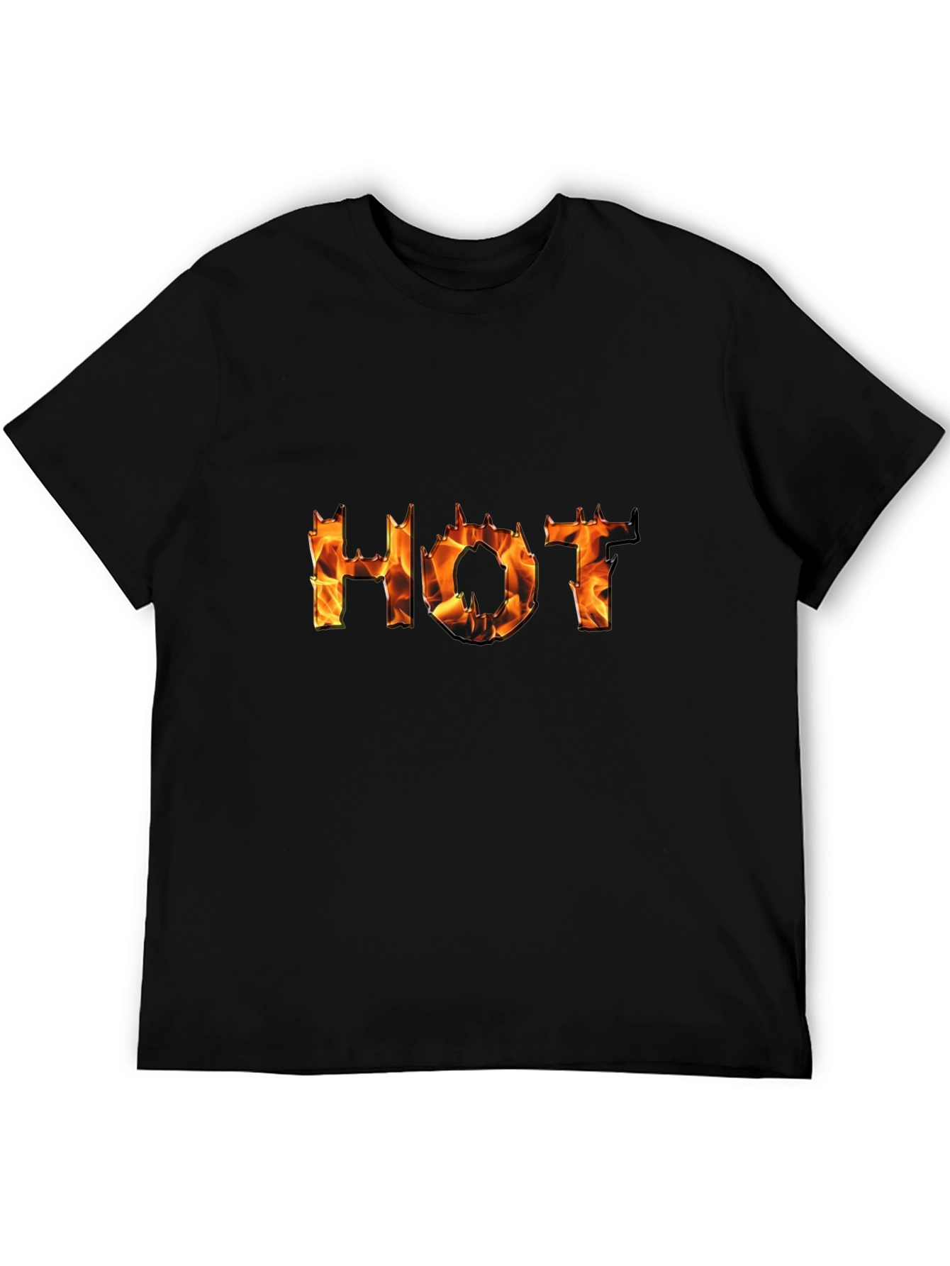 Hot Flame Graphic Black T-Shirt