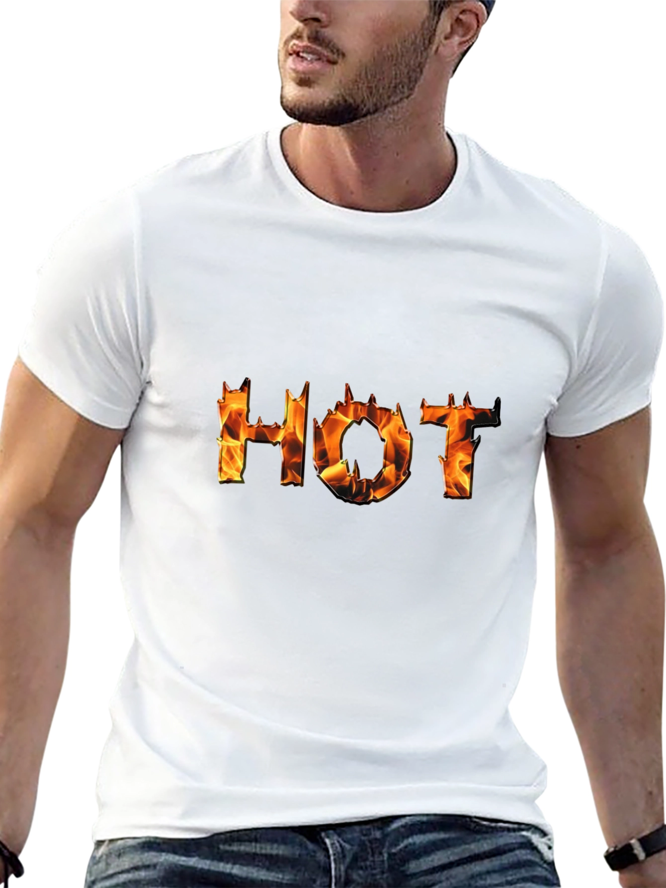 Hot Flame Graphic Black T-Shirt