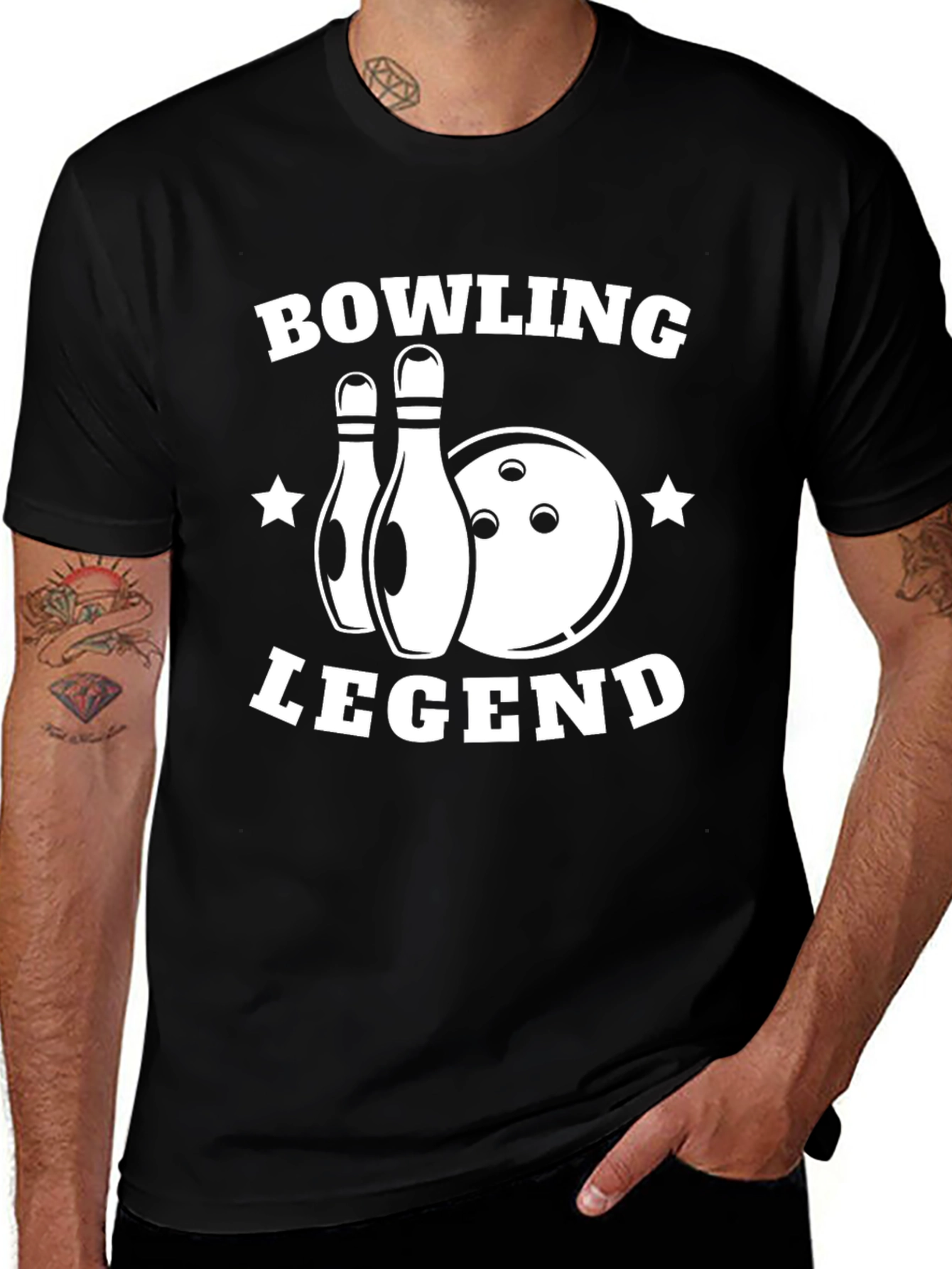 Bowling Legend Graphic T-Shirt - Black