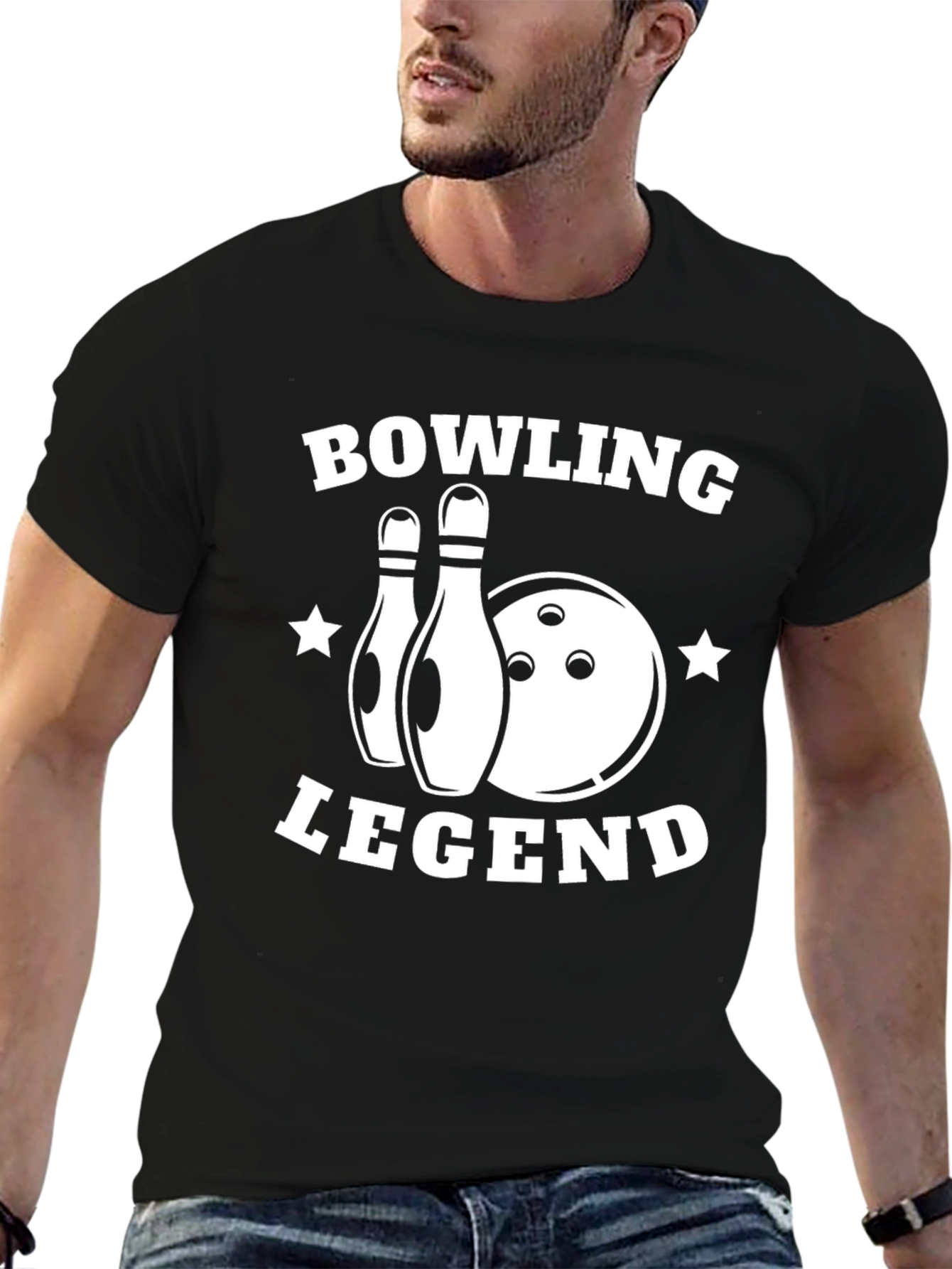 Bowling Legend Graphic T-Shirt - Black