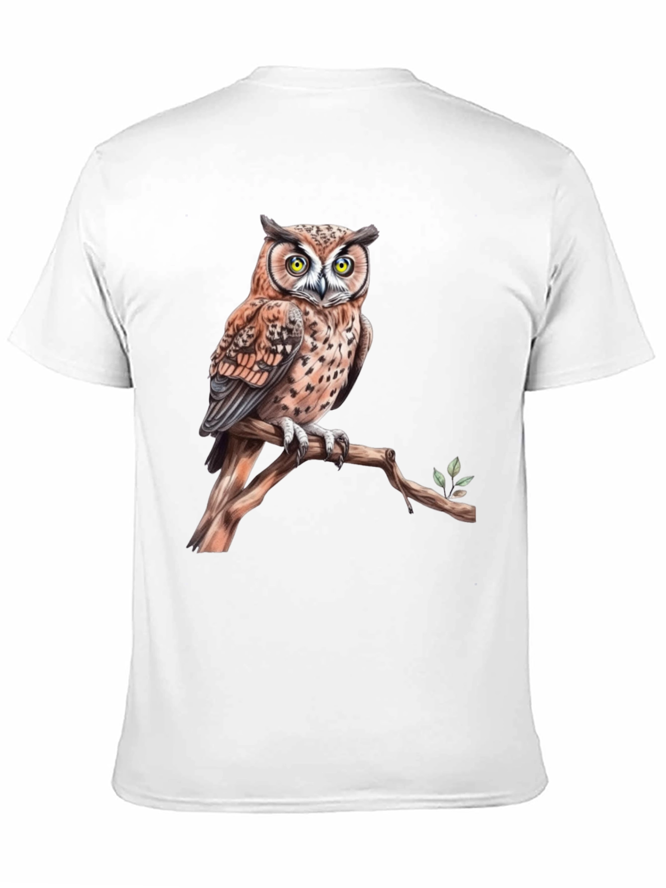 Owl on Branch Graphic Tee - Black