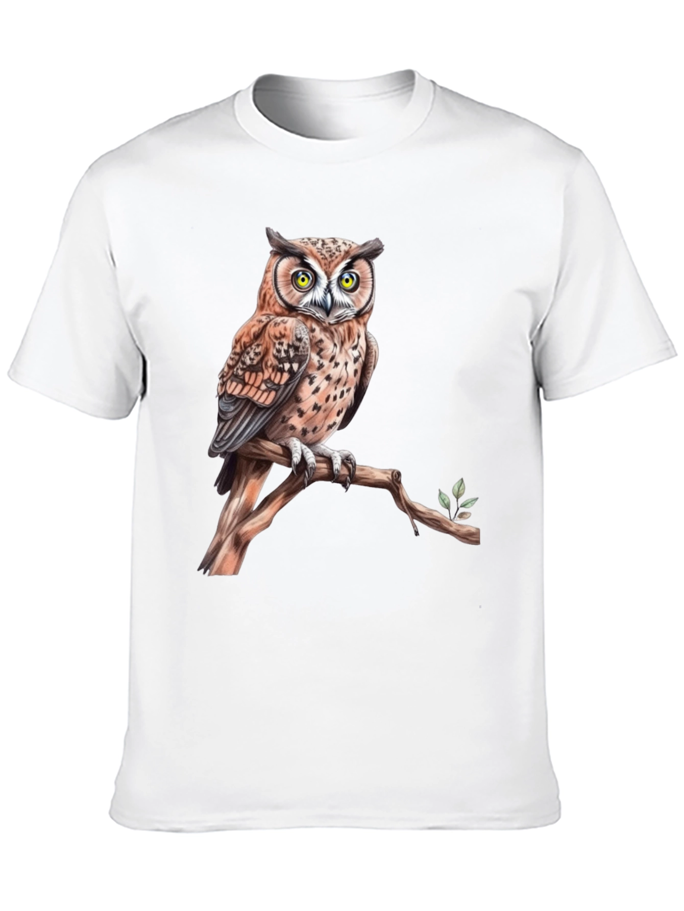 Owl on Branch Graphic Tee - Black