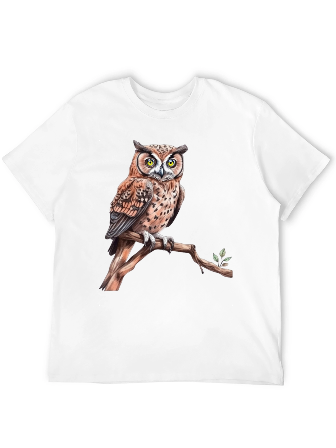 Owl on Branch Graphic Tee - Black