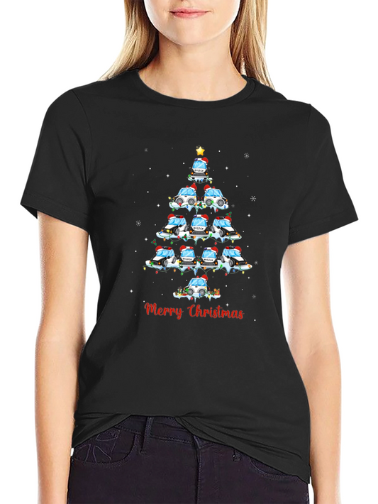 Police Car Christmas Tree T-Shirt