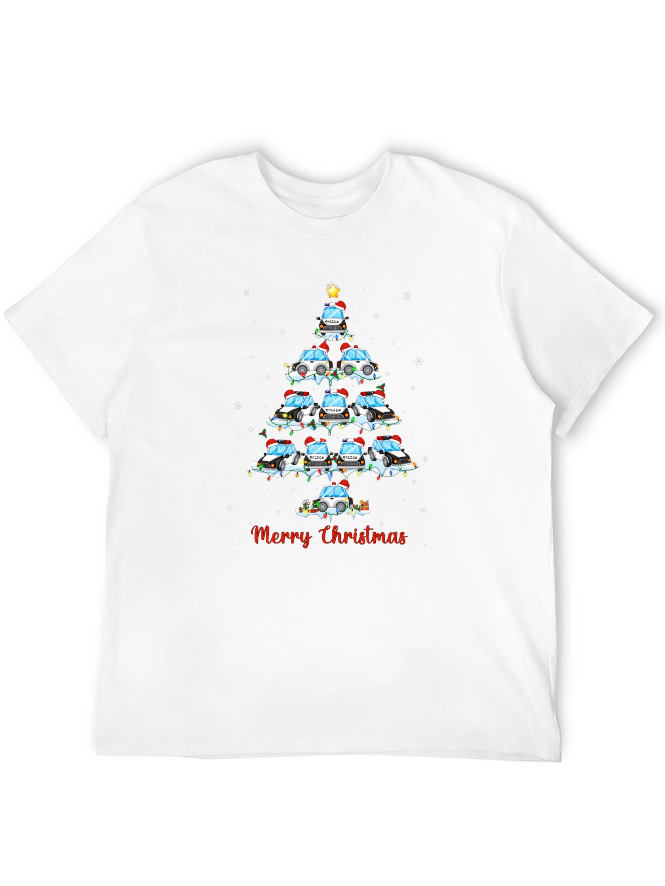 Police Car Christmas Tree T-Shirt