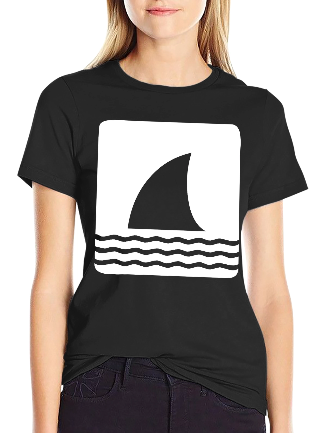Shark Fin Graphic Tee - Mens Black T-Shirt