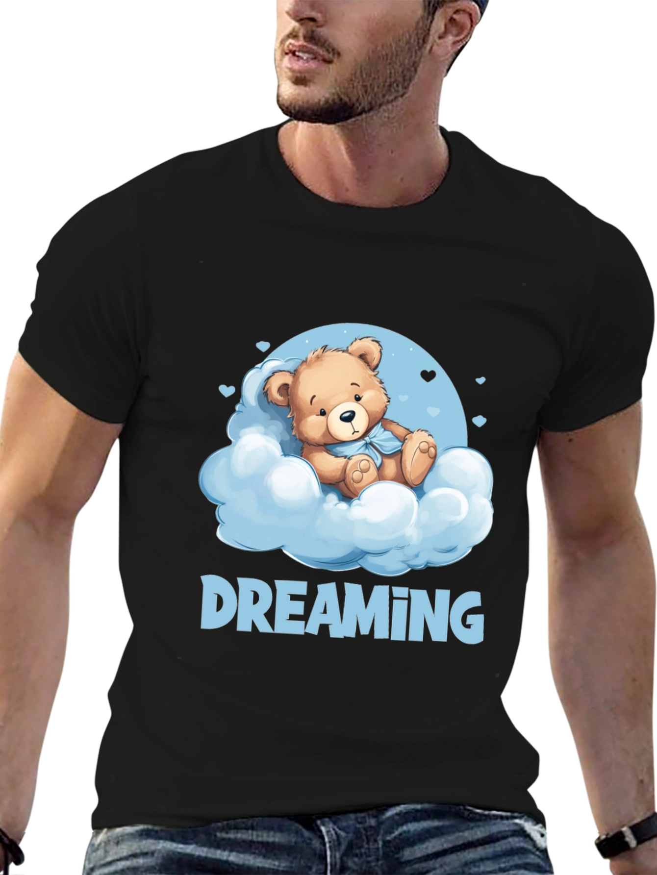 Dreaming Bear T-Shirt - Cute Cloud Design