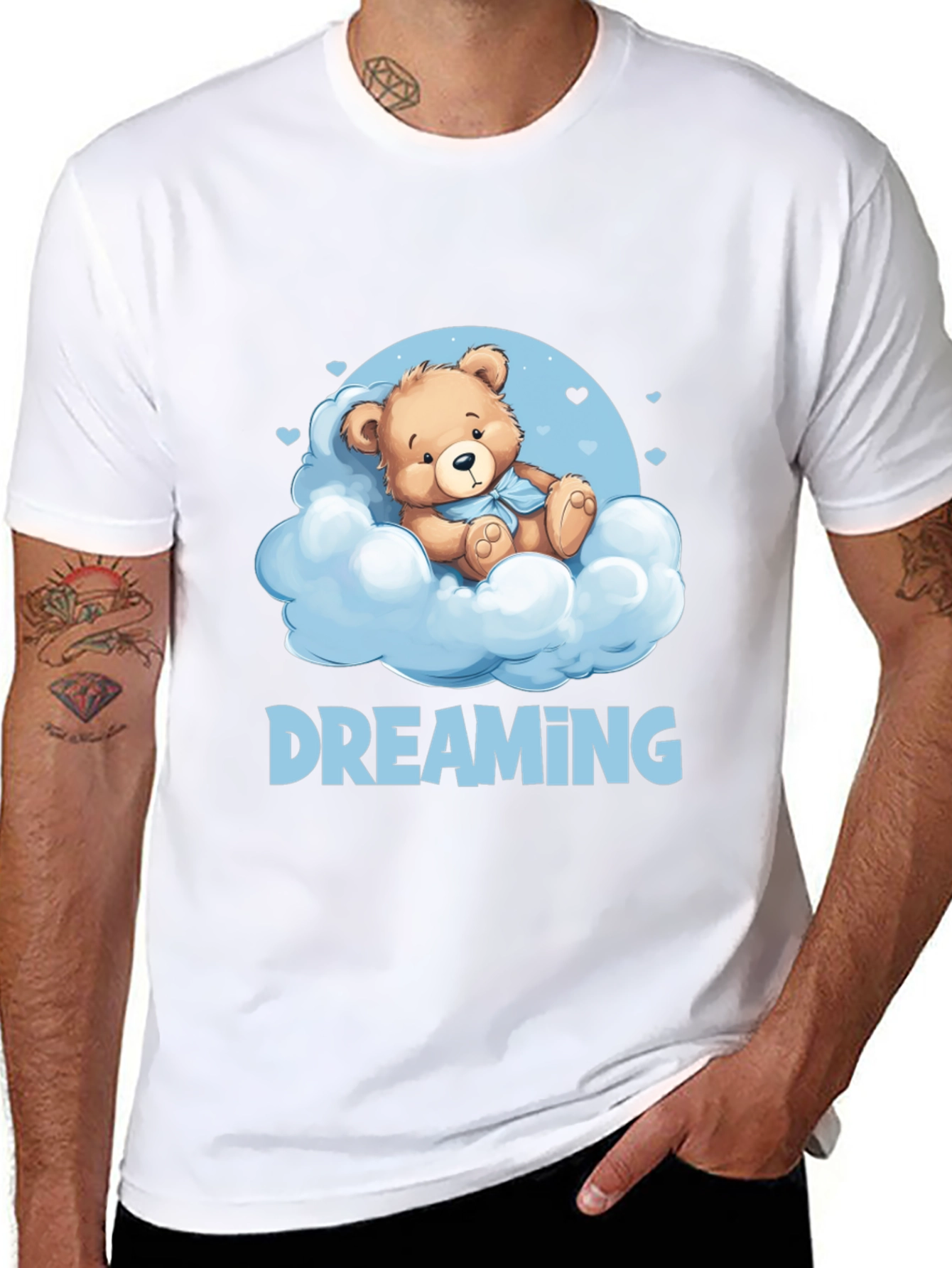 Dreaming Bear T-Shirt - Cute Cloud Design