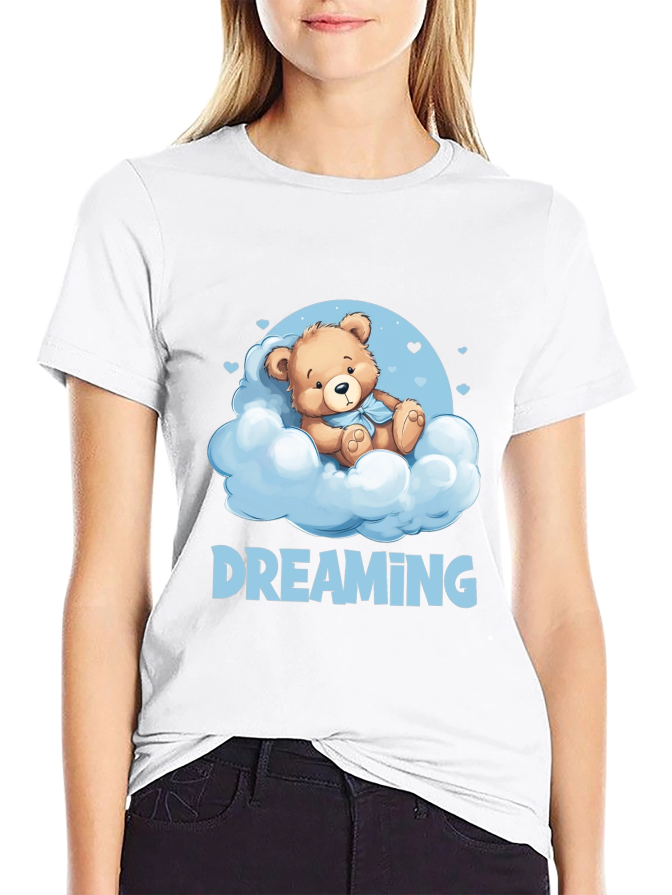 Dreaming Bear T-Shirt - Cute Cloud Design