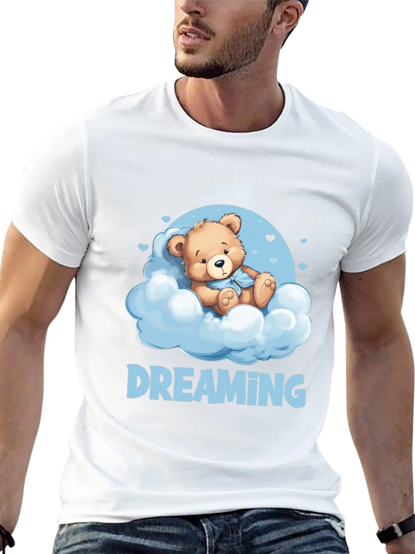 Dreaming Bear T-Shirt - Cute Cloud Design