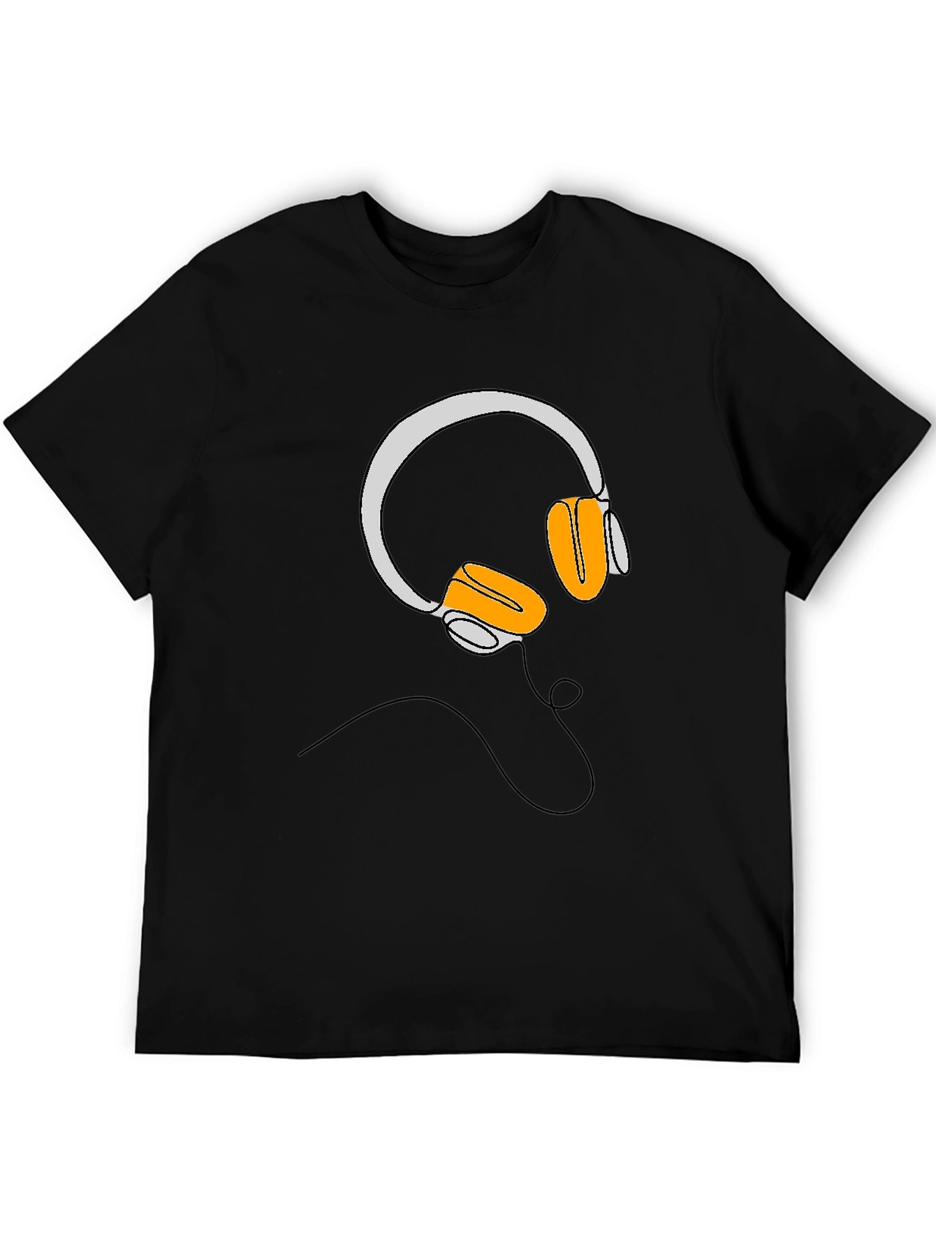 Headphone Graphic Black T-Shirt