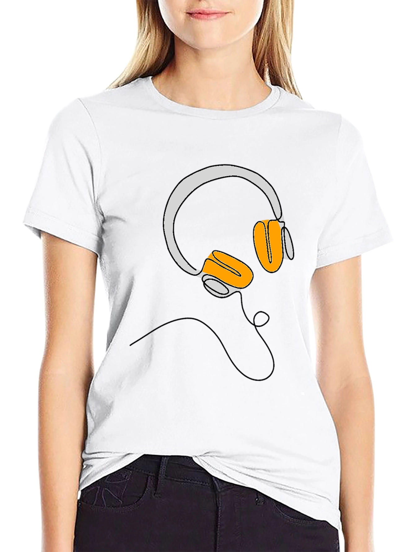 Headphone Graphic Black T-Shirt