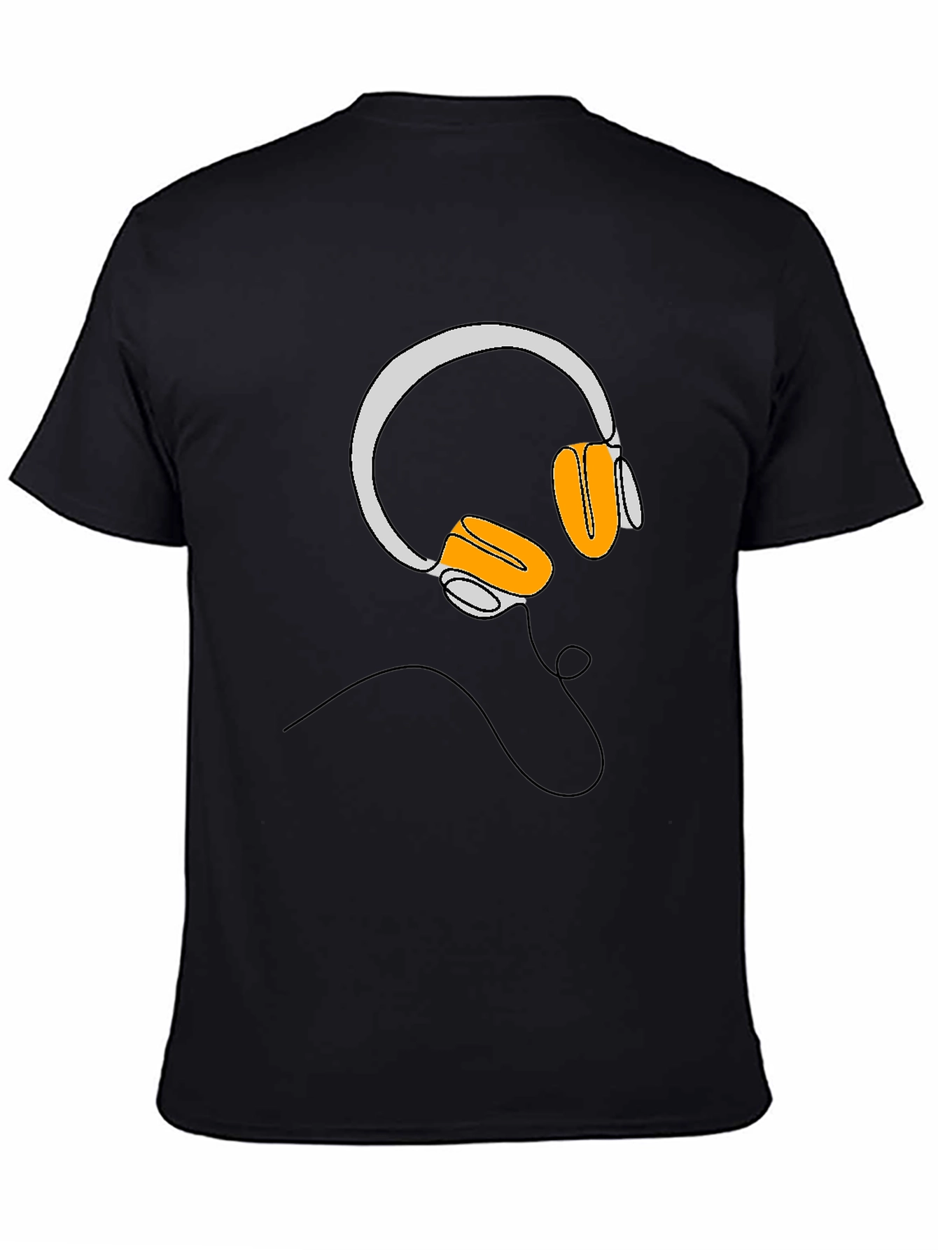 Headphone Graphic Black T-Shirt