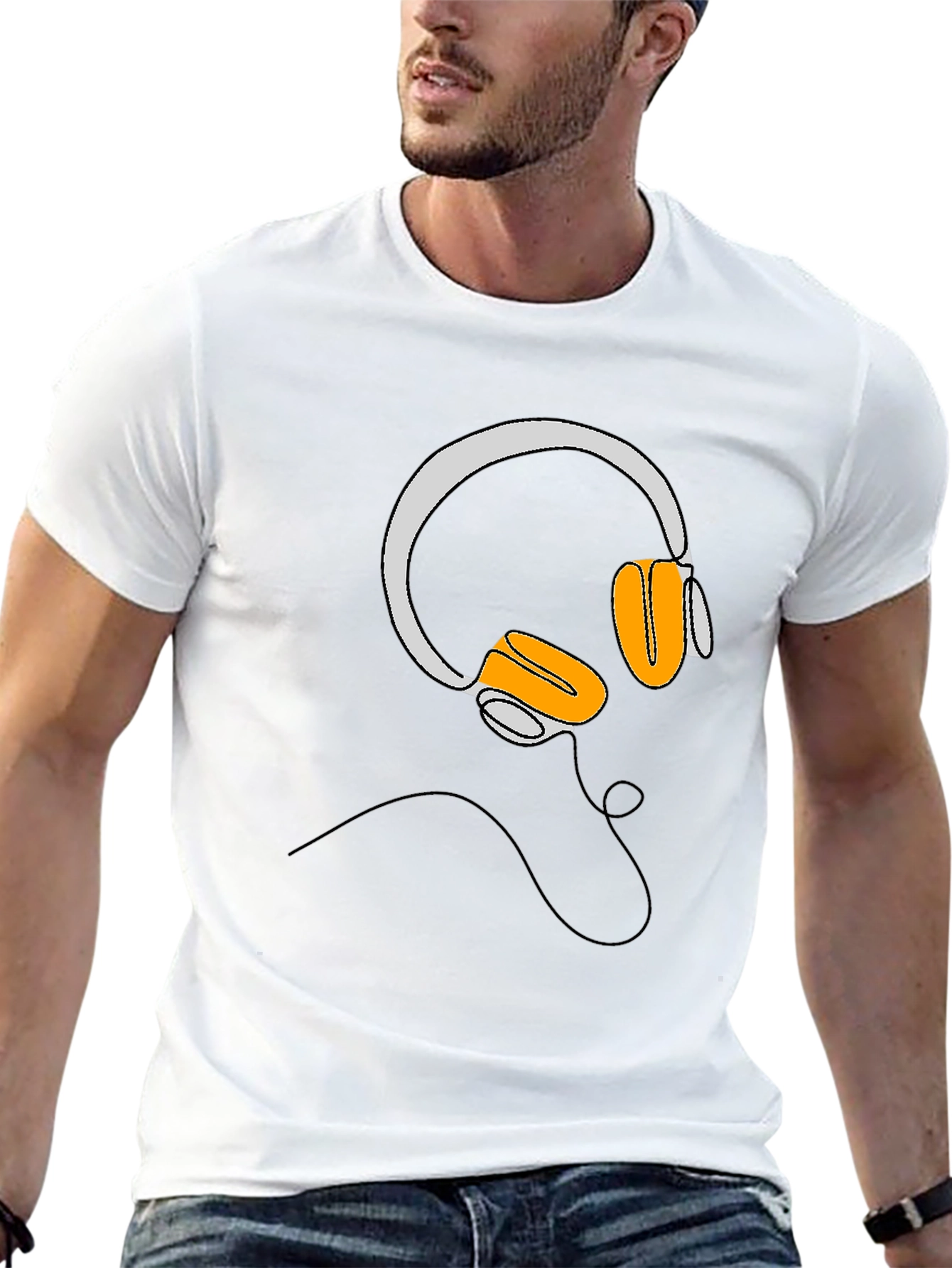 Headphone Graphic Black T-Shirt