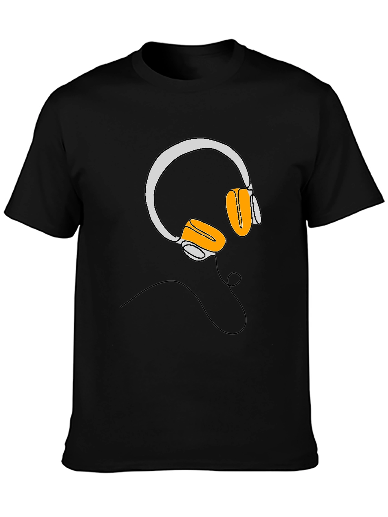Headphone Graphic Black T-Shirt