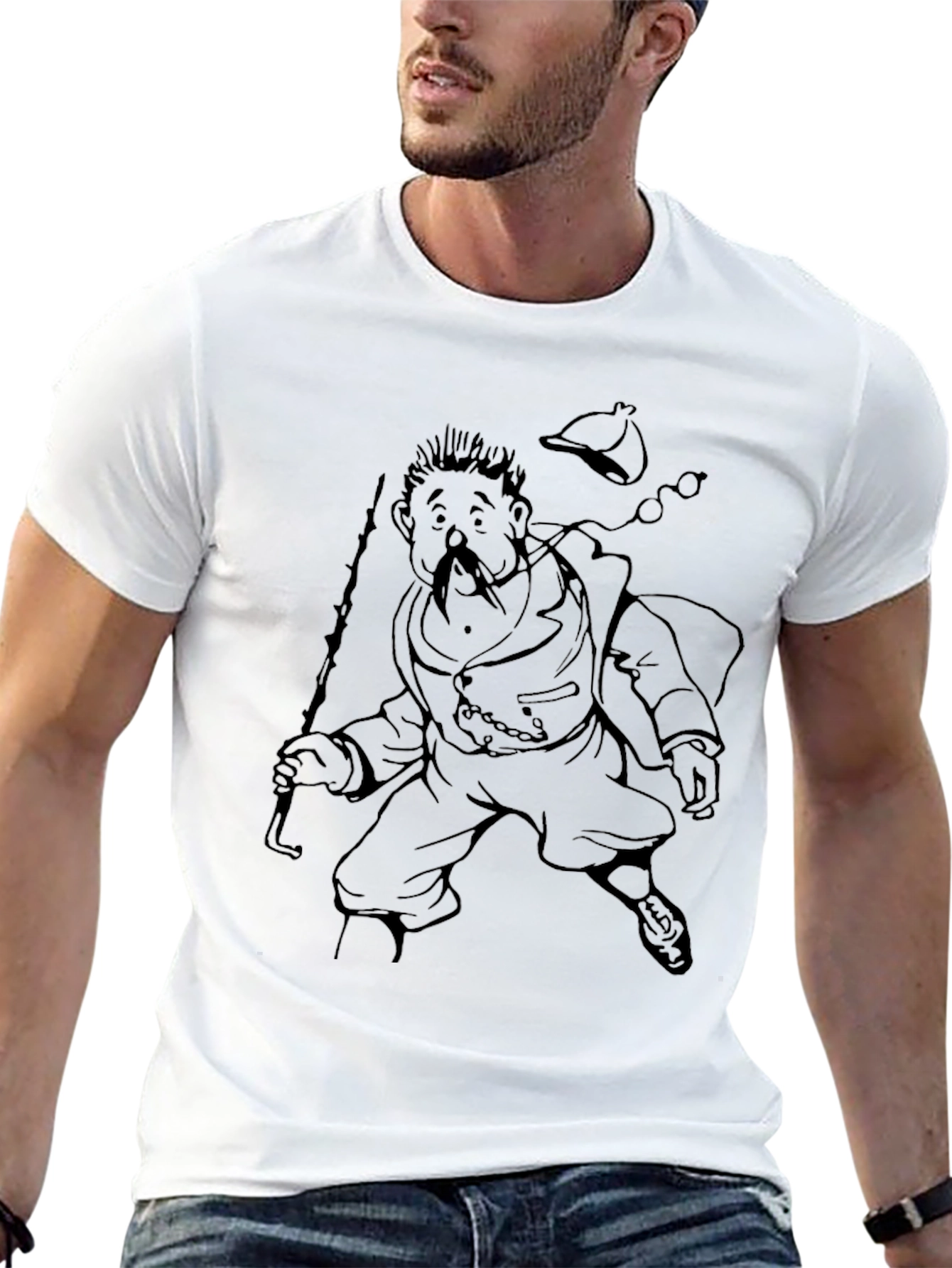 Cartoon Character Graphic Print Black T-Shirt