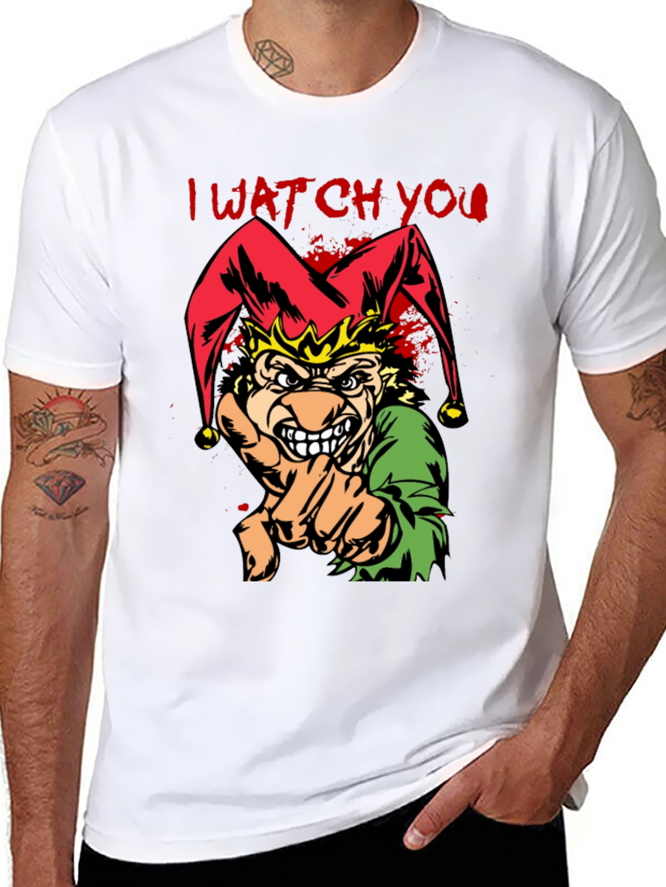 I Watch You Evil Jester Graphic T-Shirt