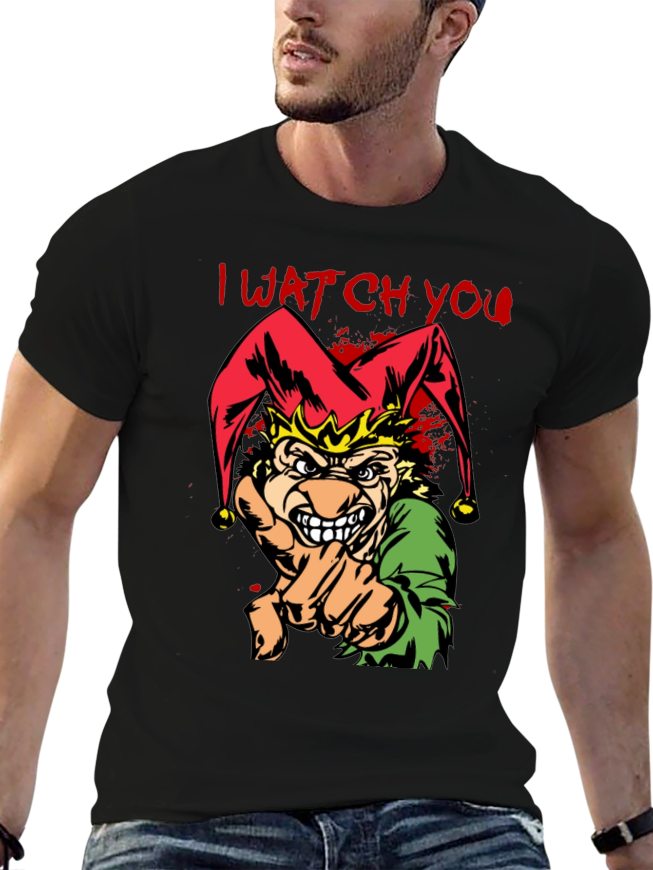 I Watch You Evil Jester Graphic T-Shirt