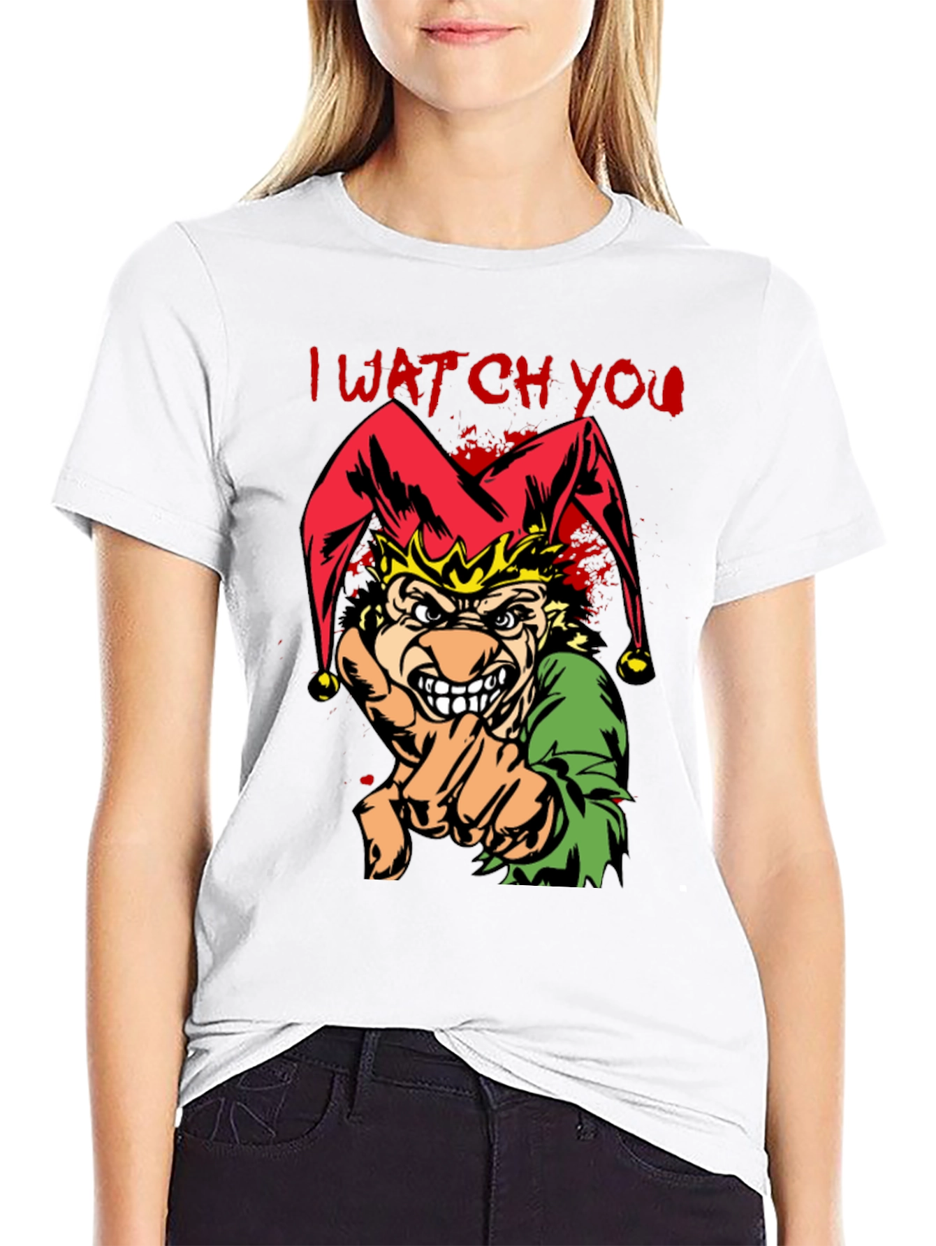 I Watch You Evil Jester Graphic T-Shirt