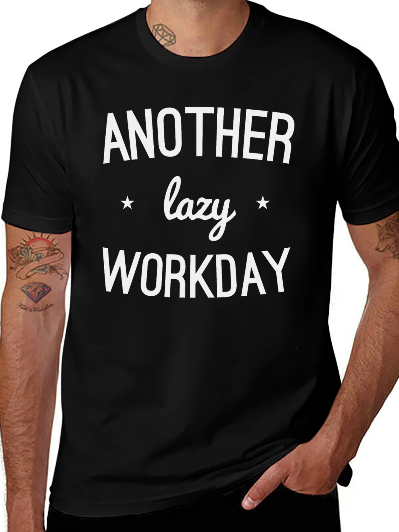 Another Lazy Workday T-Shirt - Comfy Black Tee
