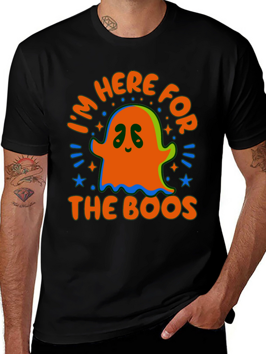 Halloween Ghost T-Shirt - Im Here for the Boos