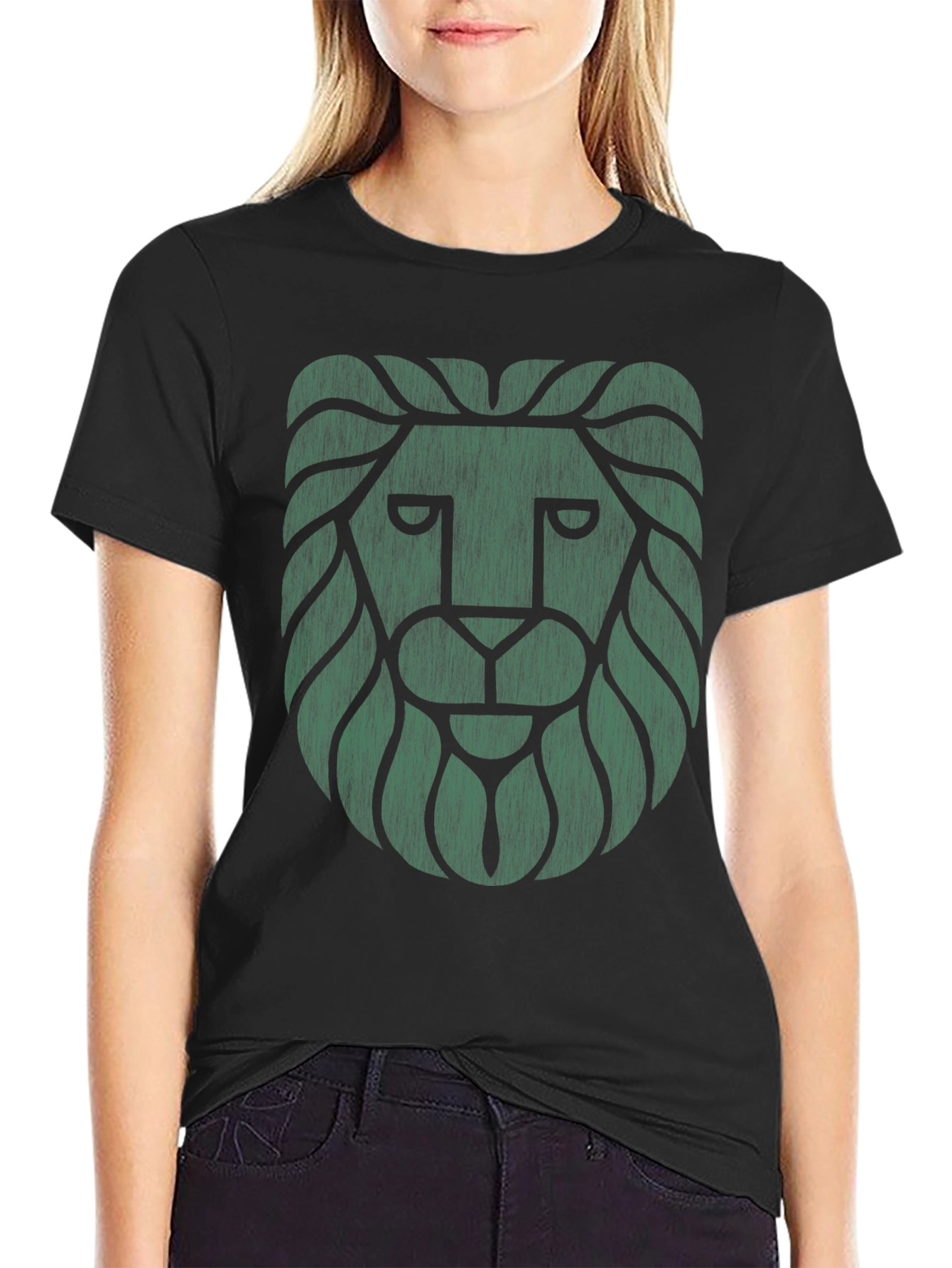 Lion Graphic Tee - Cool Design Black T-Shirt