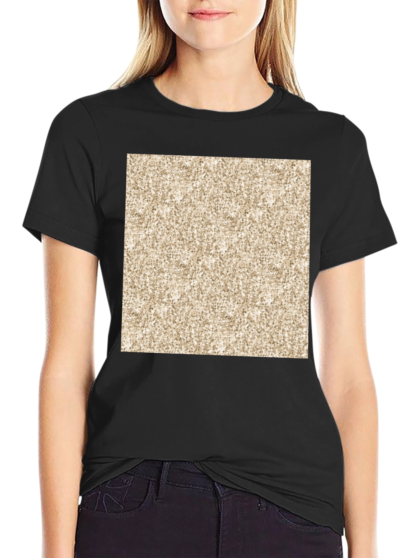 Abstract Pattern Print Black T-Shirt