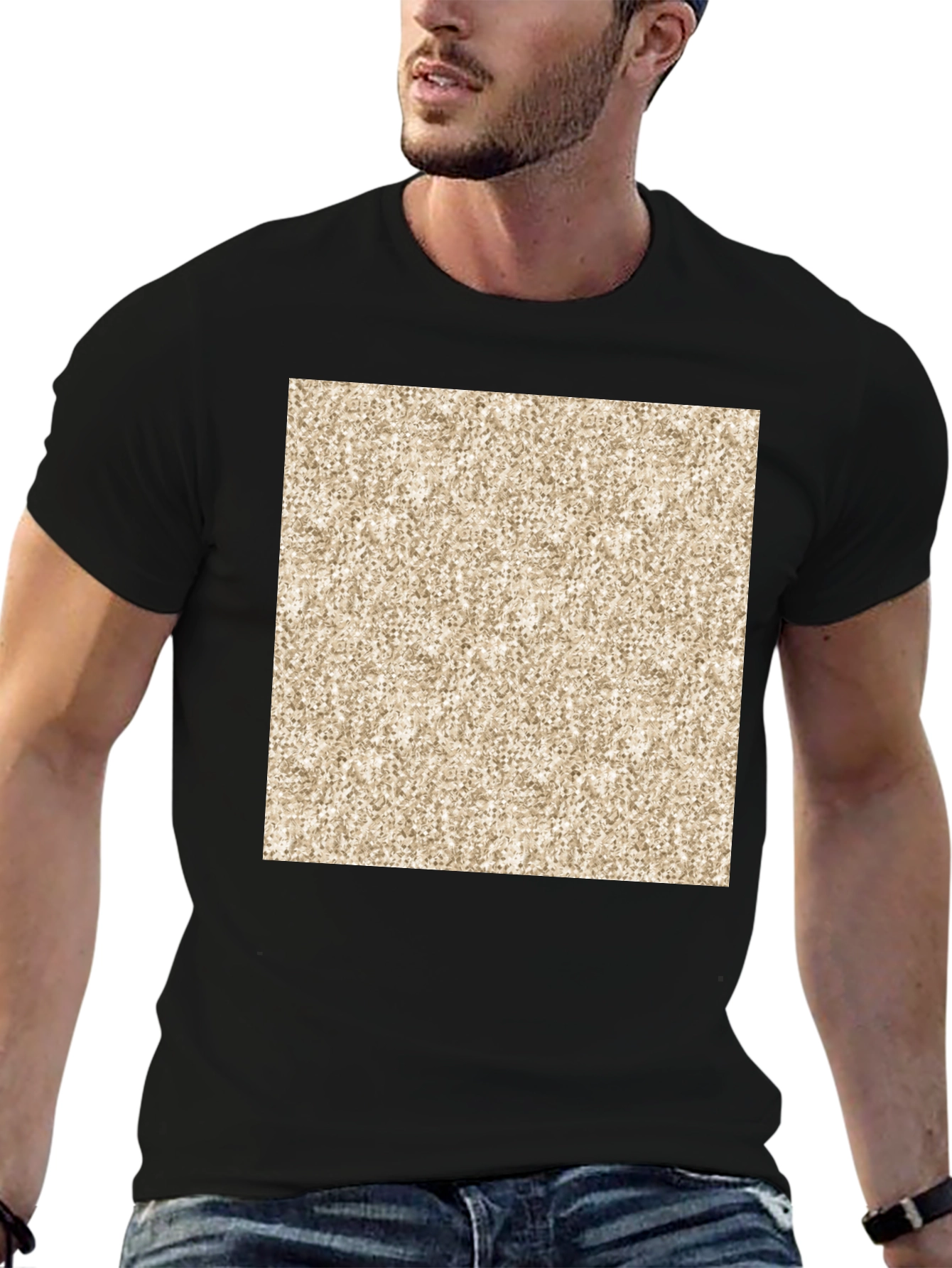 Abstract Pattern Print Black T-Shirt
