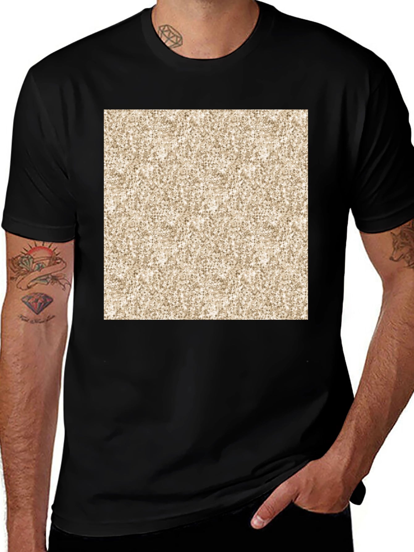Abstract Pattern Print Black T-Shirt