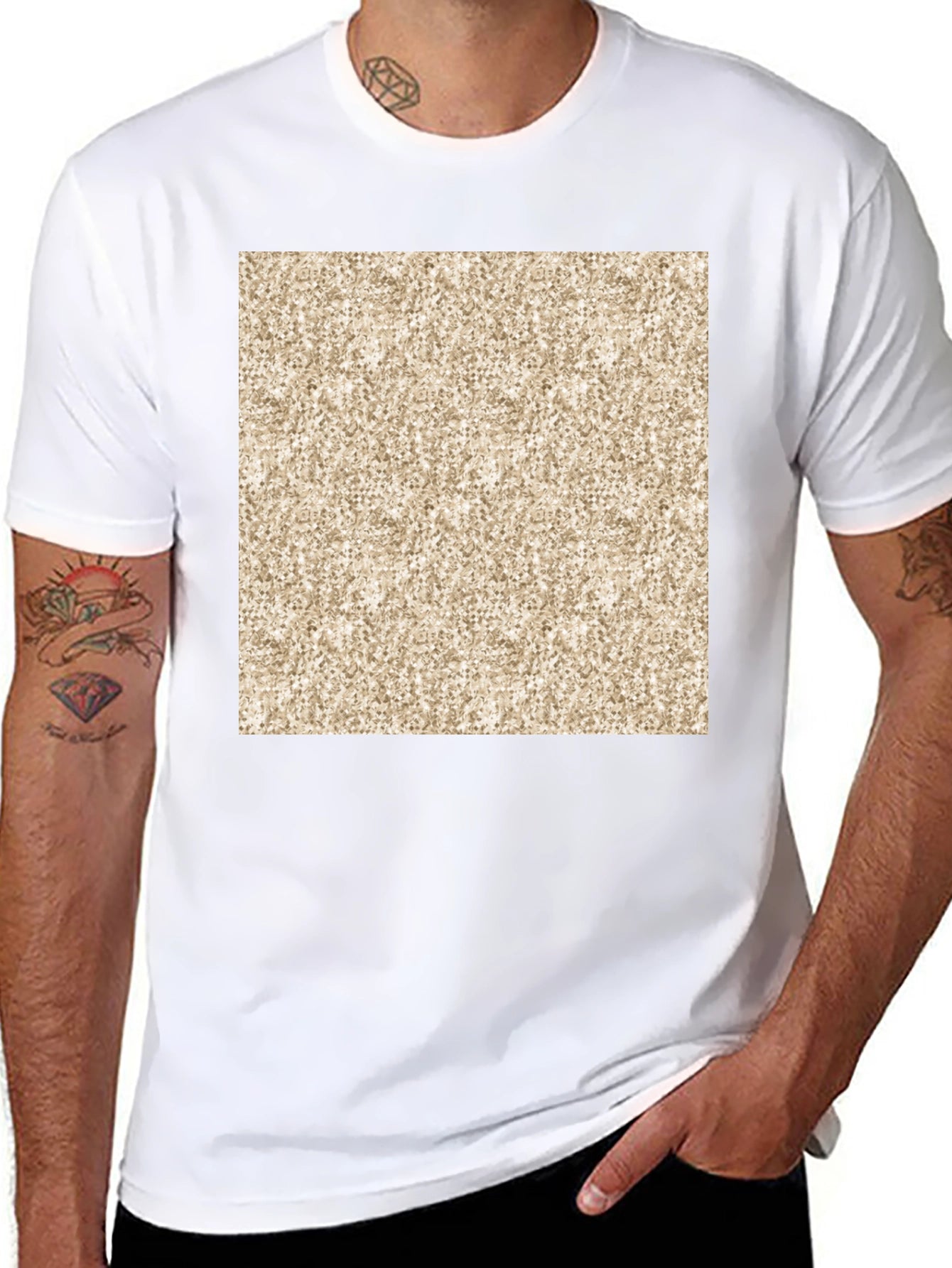 Abstract Pattern Print Black T-Shirt
