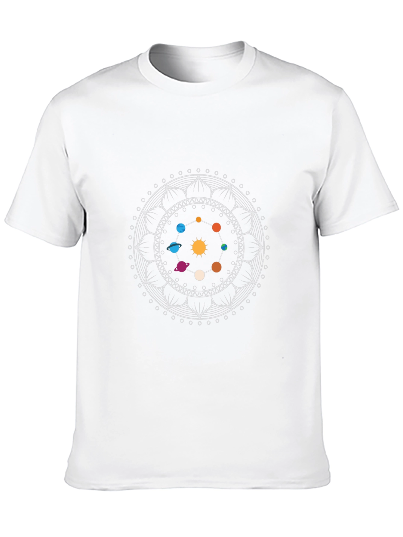 Solar System Mandala Black T-Shirt