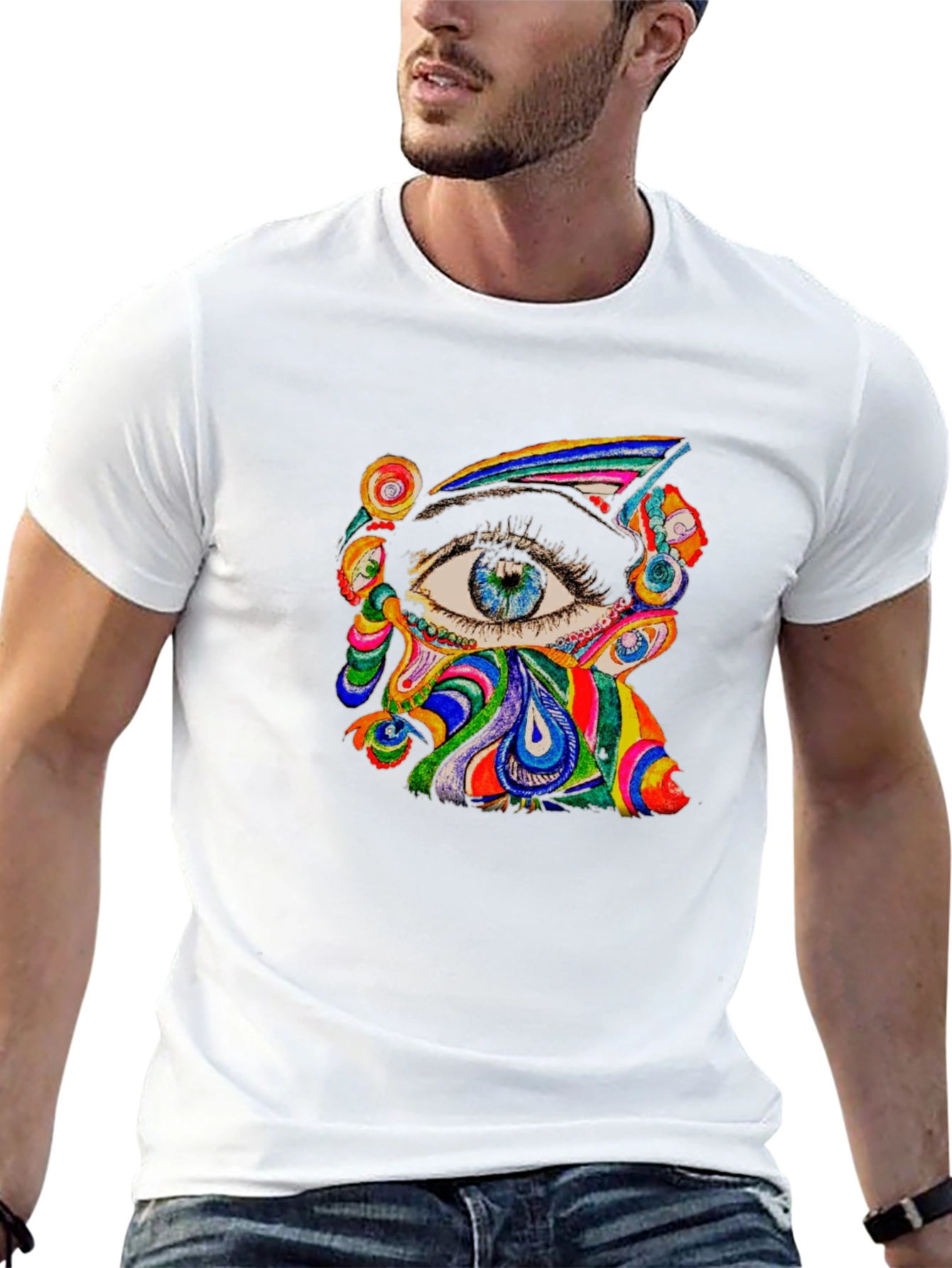 Psychedelic Eye Graphic Tee - Black