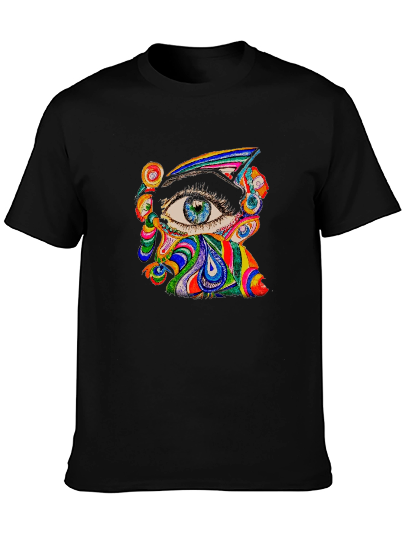 Psychedelic Eye Graphic Tee - Black