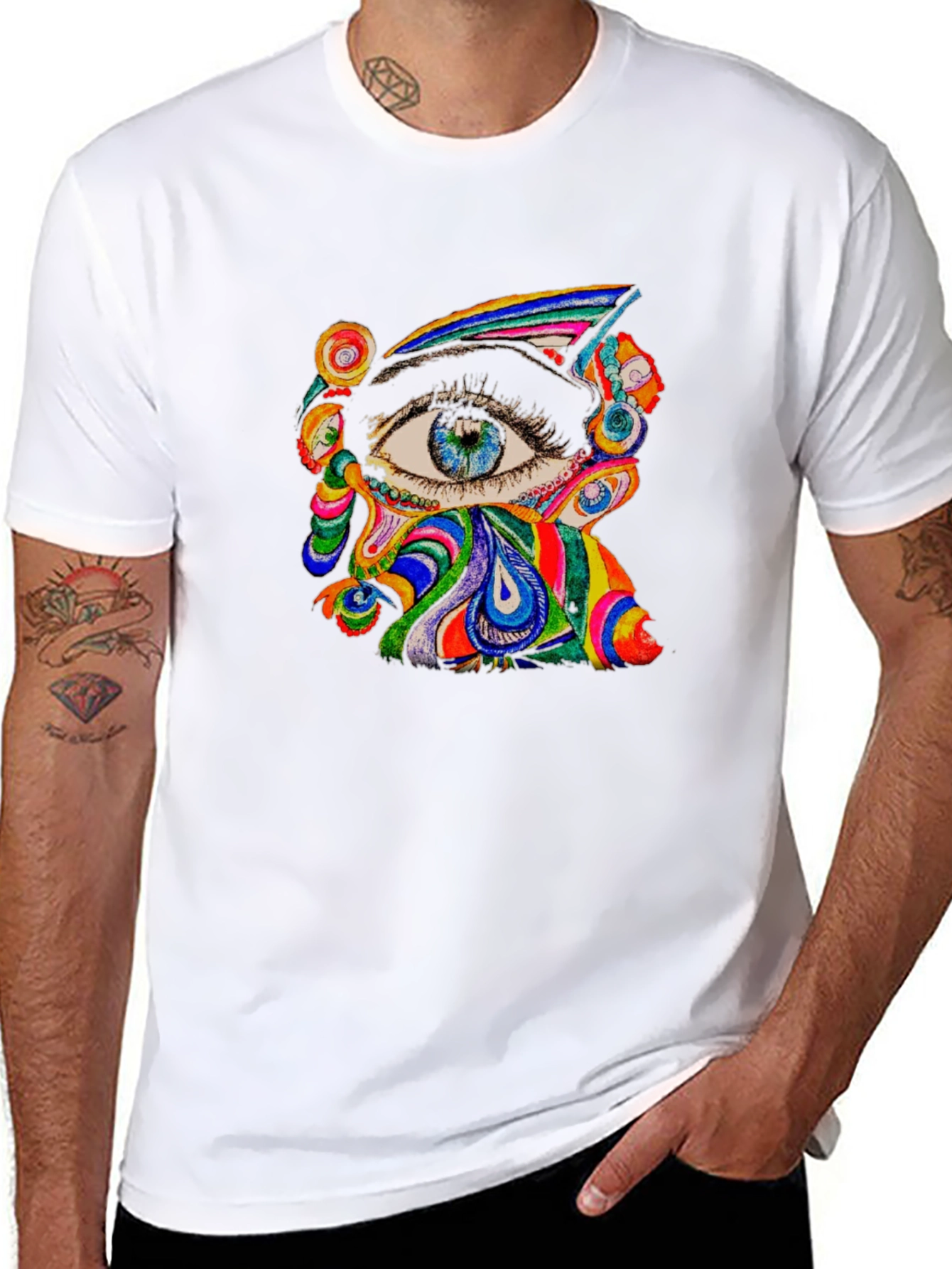 Psychedelic Eye Graphic Tee - Black