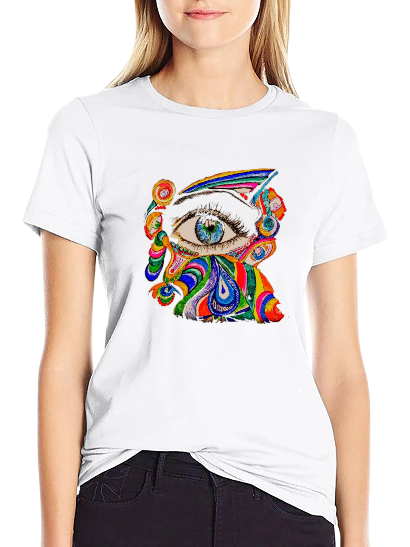 Psychedelic Eye Graphic Tee - Black