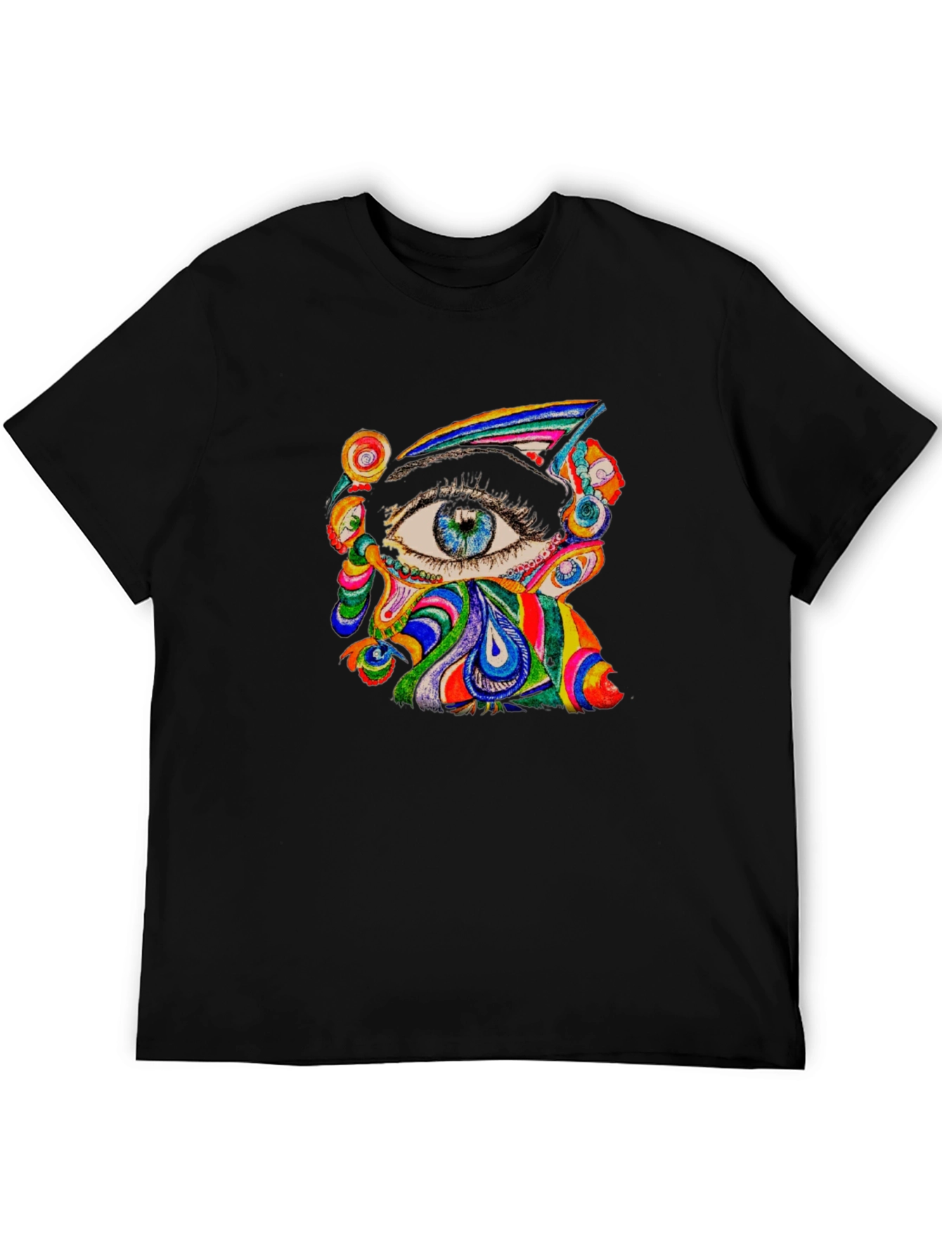 Psychedelic Eye Graphic Tee - Black