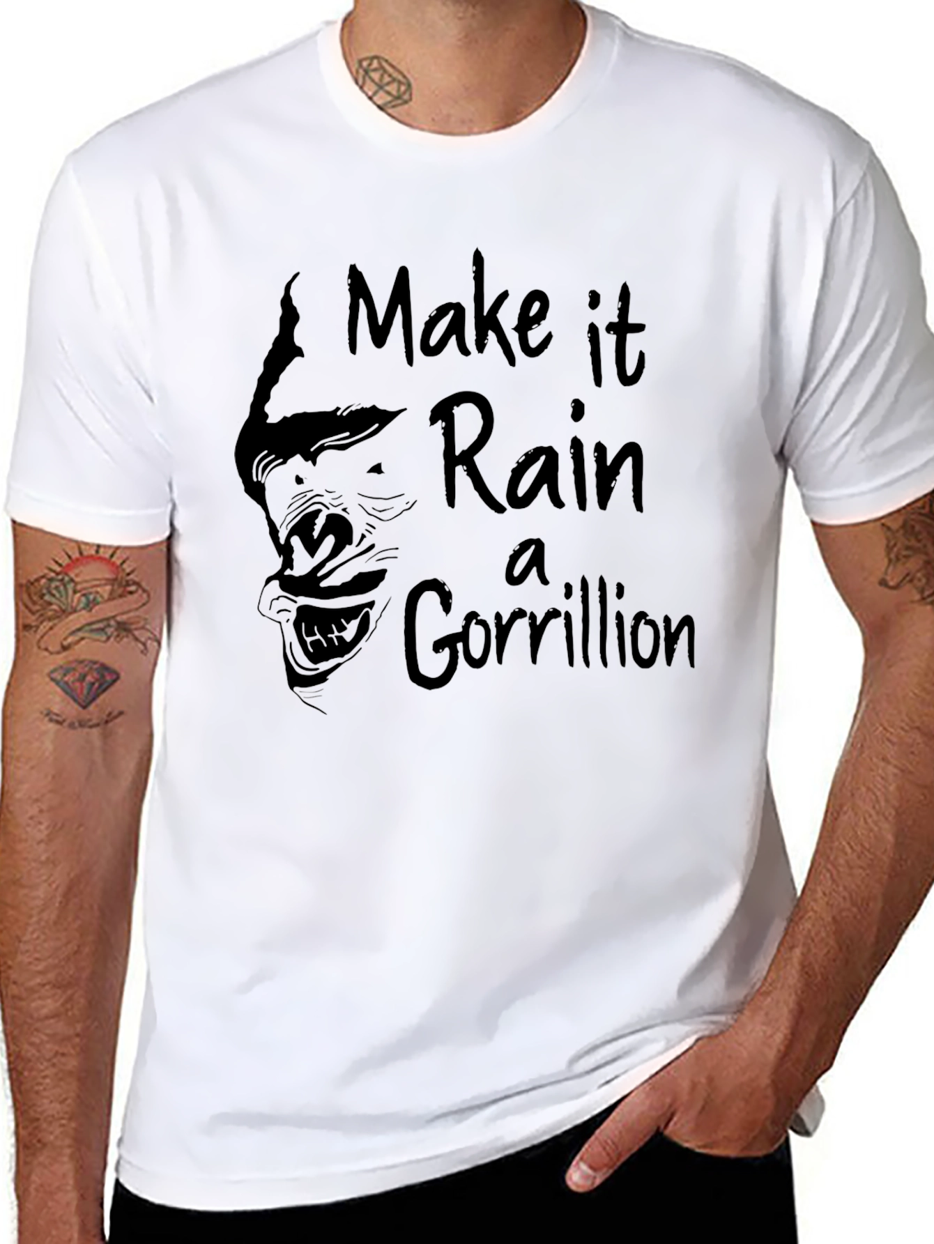 Make It Rain a Gorillion Black Graphic Tee
