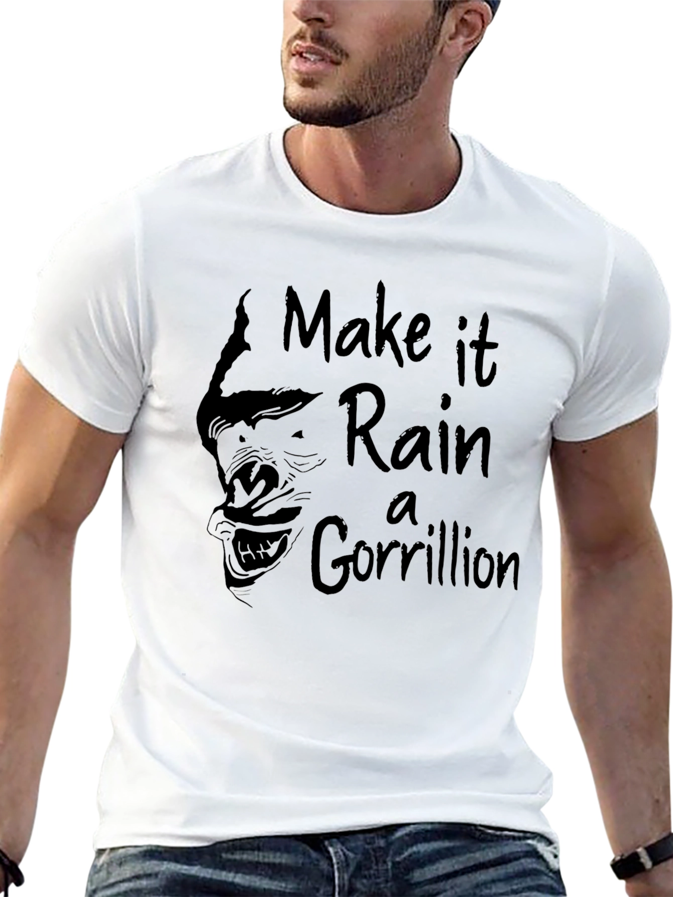 Make It Rain a Gorillion Black Graphic Tee