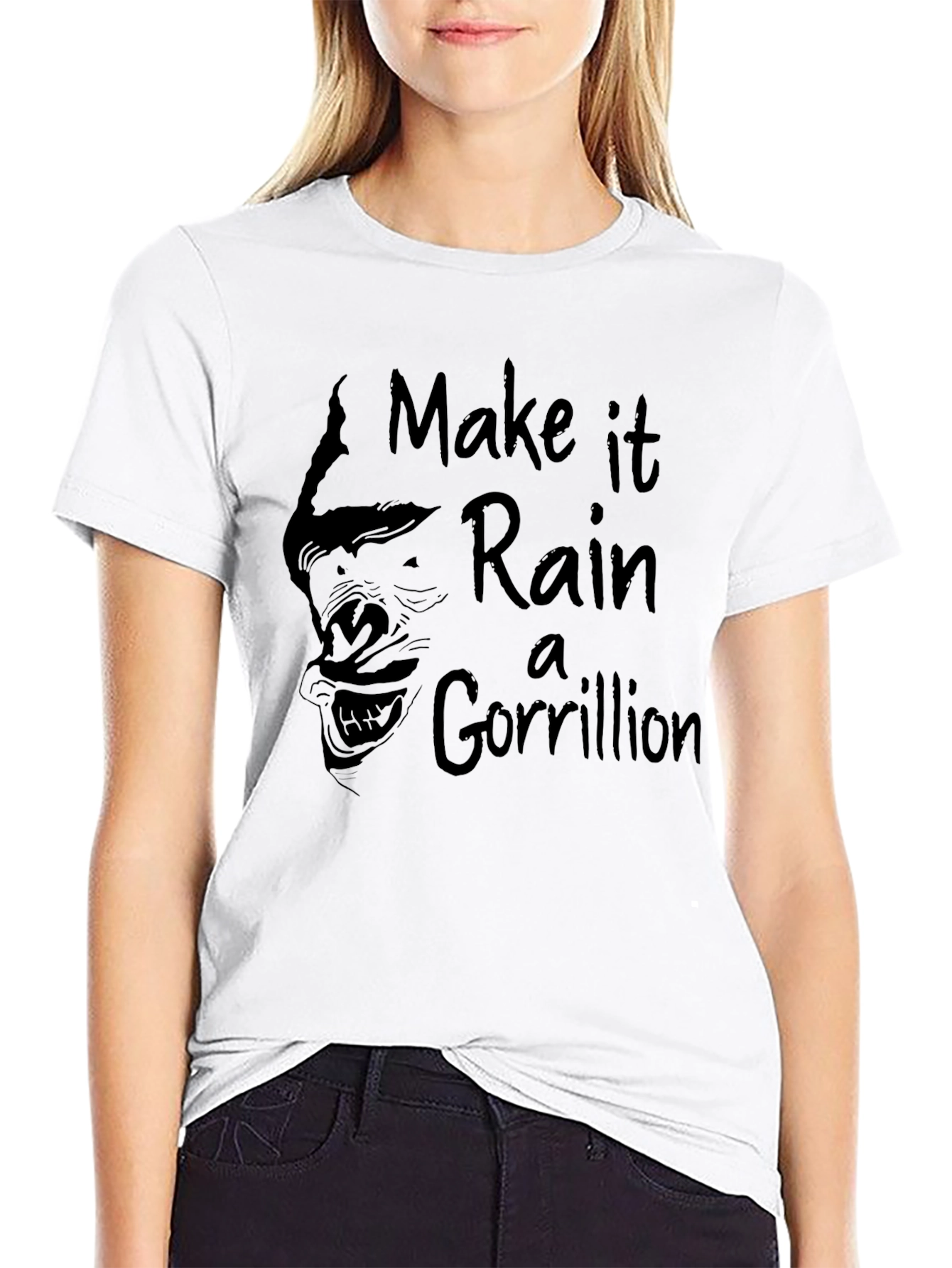 Make It Rain a Gorillion Black Graphic Tee