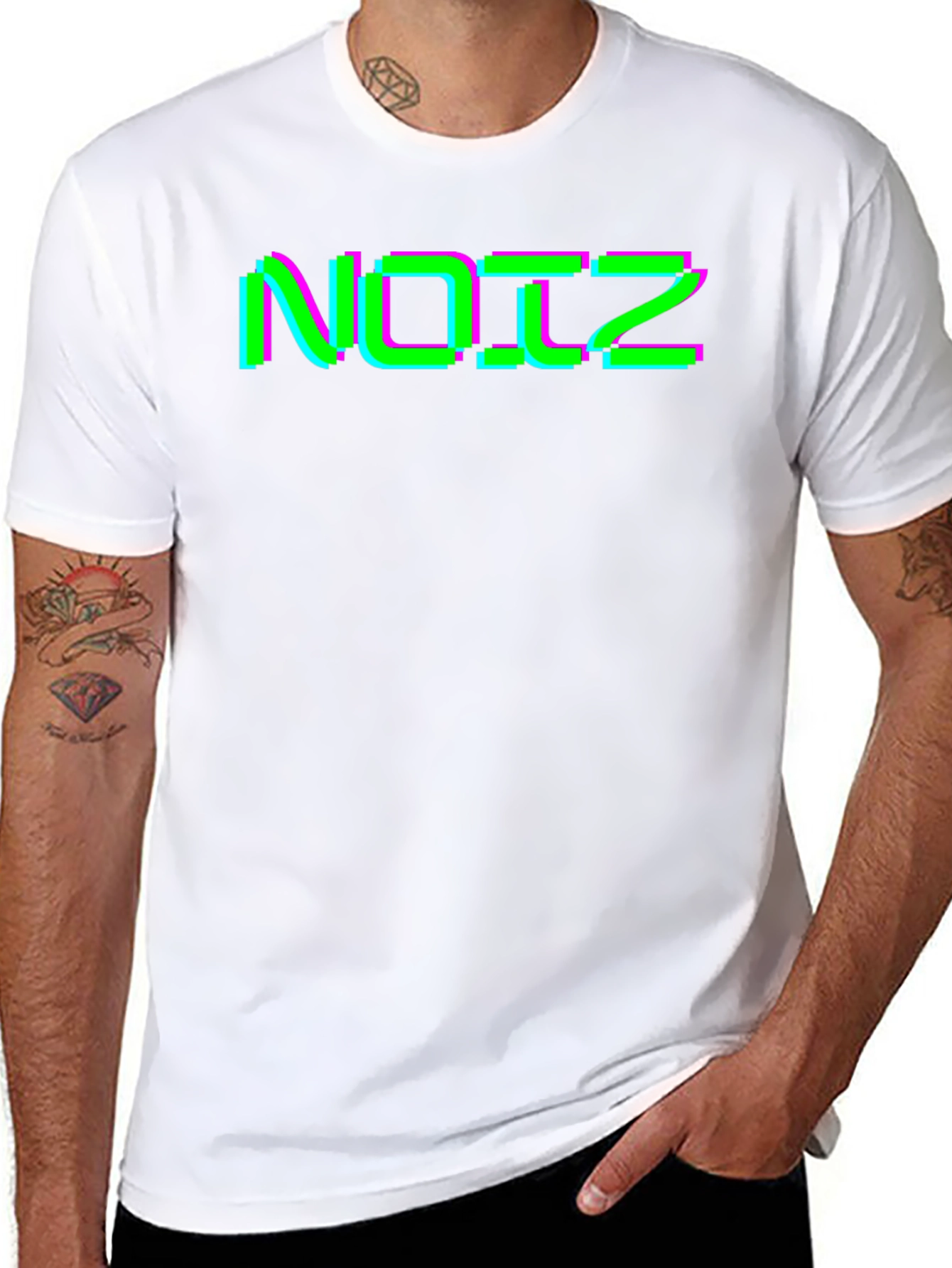 Retro Glitch Noiz Black T-Shirt