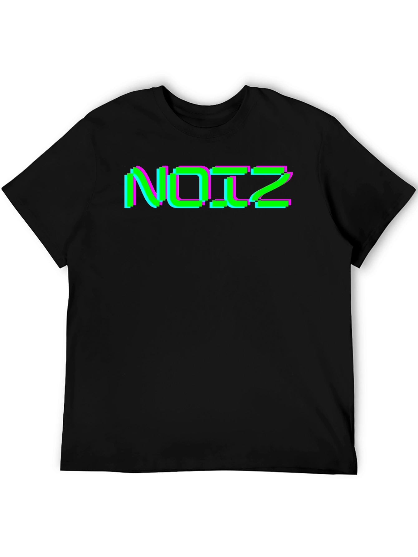 Retro Glitch Noiz Black T-Shirt