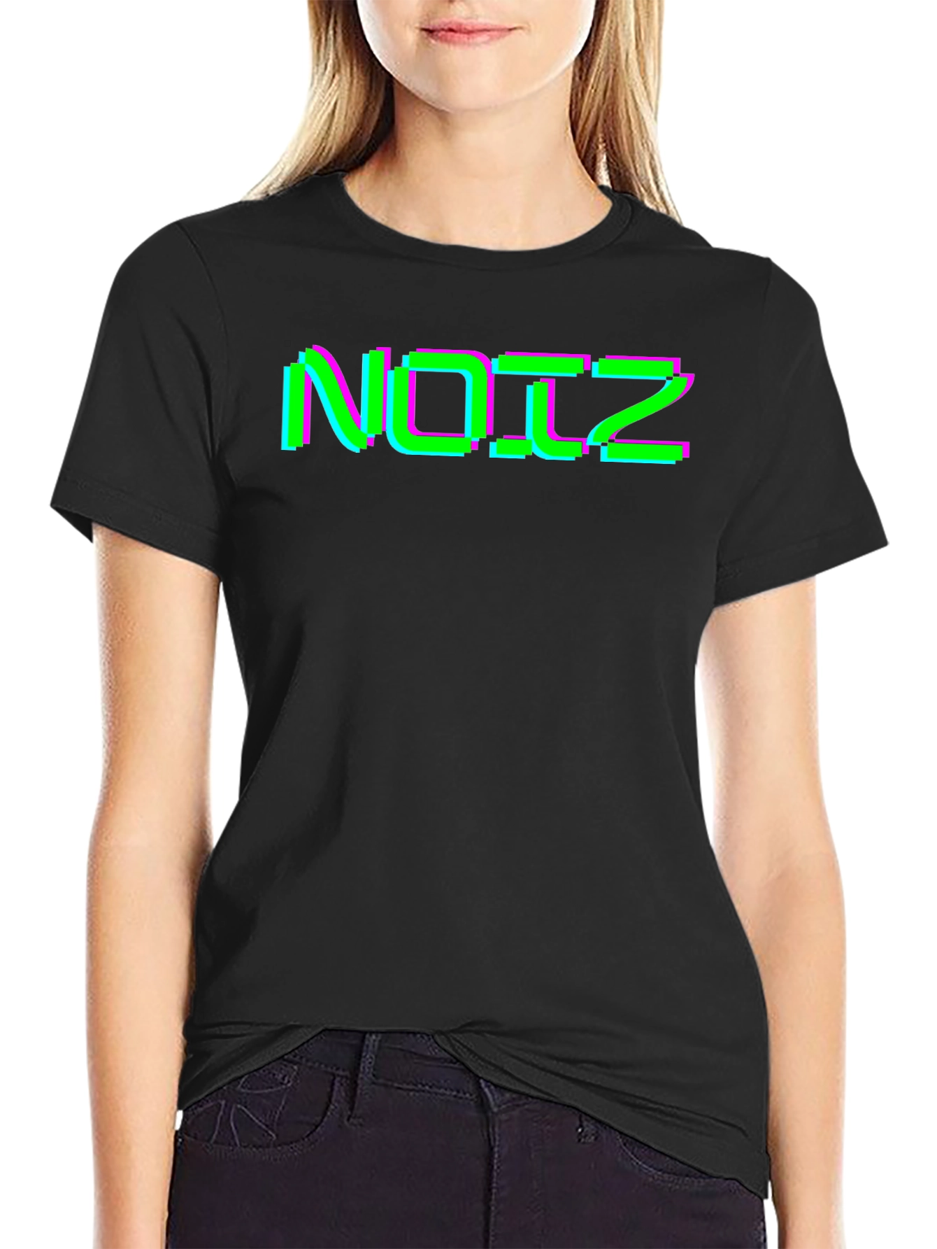 Retro Glitch Noiz Black T-Shirt