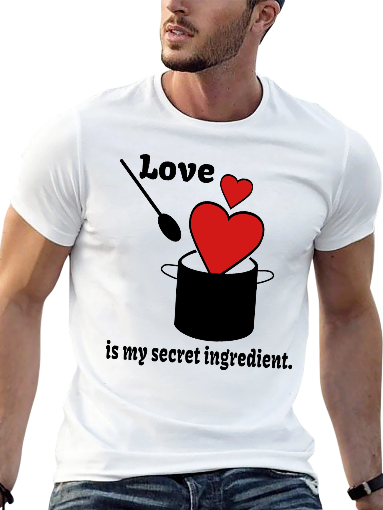 Love is My Secret Ingredient Black Graphic T-Shirt