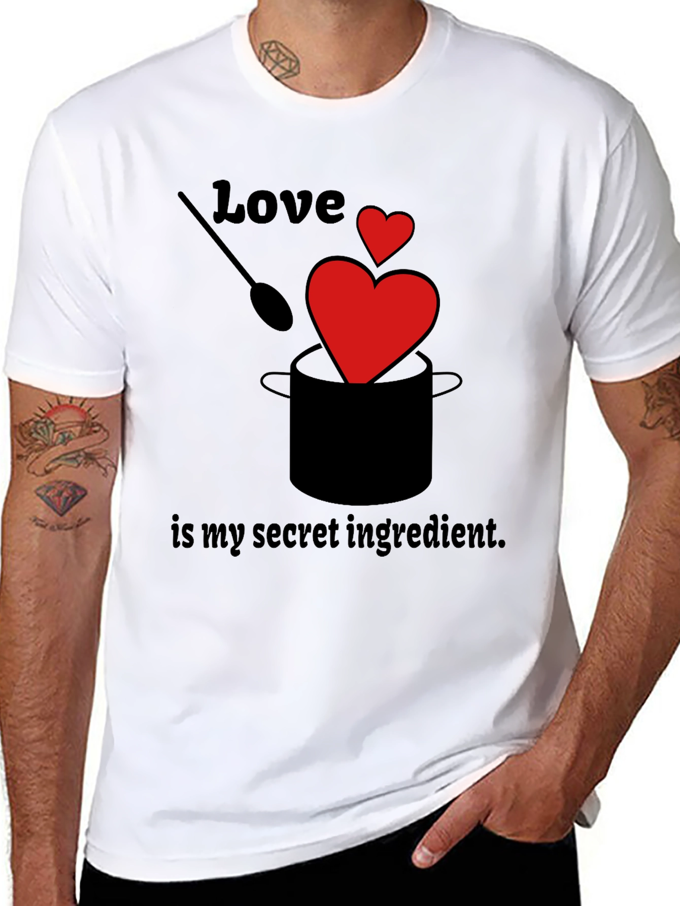 Love is My Secret Ingredient Black Graphic T-Shirt